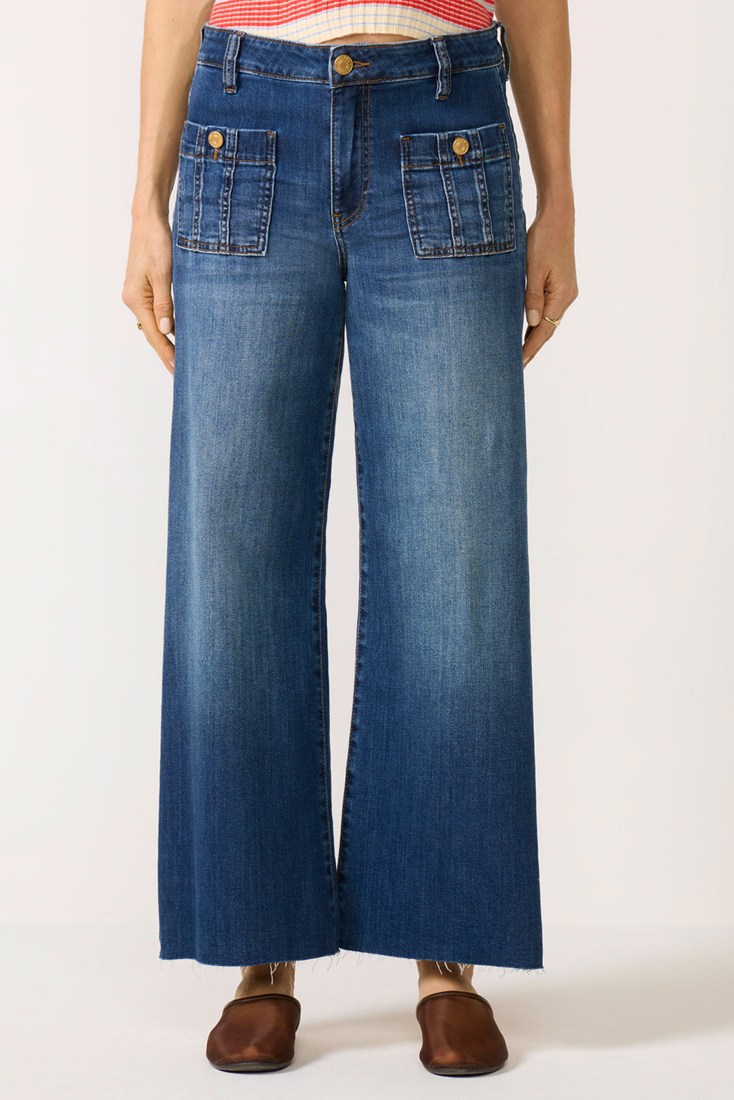 Meg Wide Leg w Front Patch Pockets