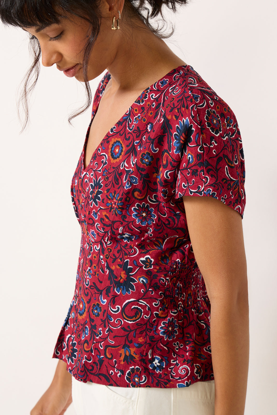 Lilly Waist Pintuck Blouse