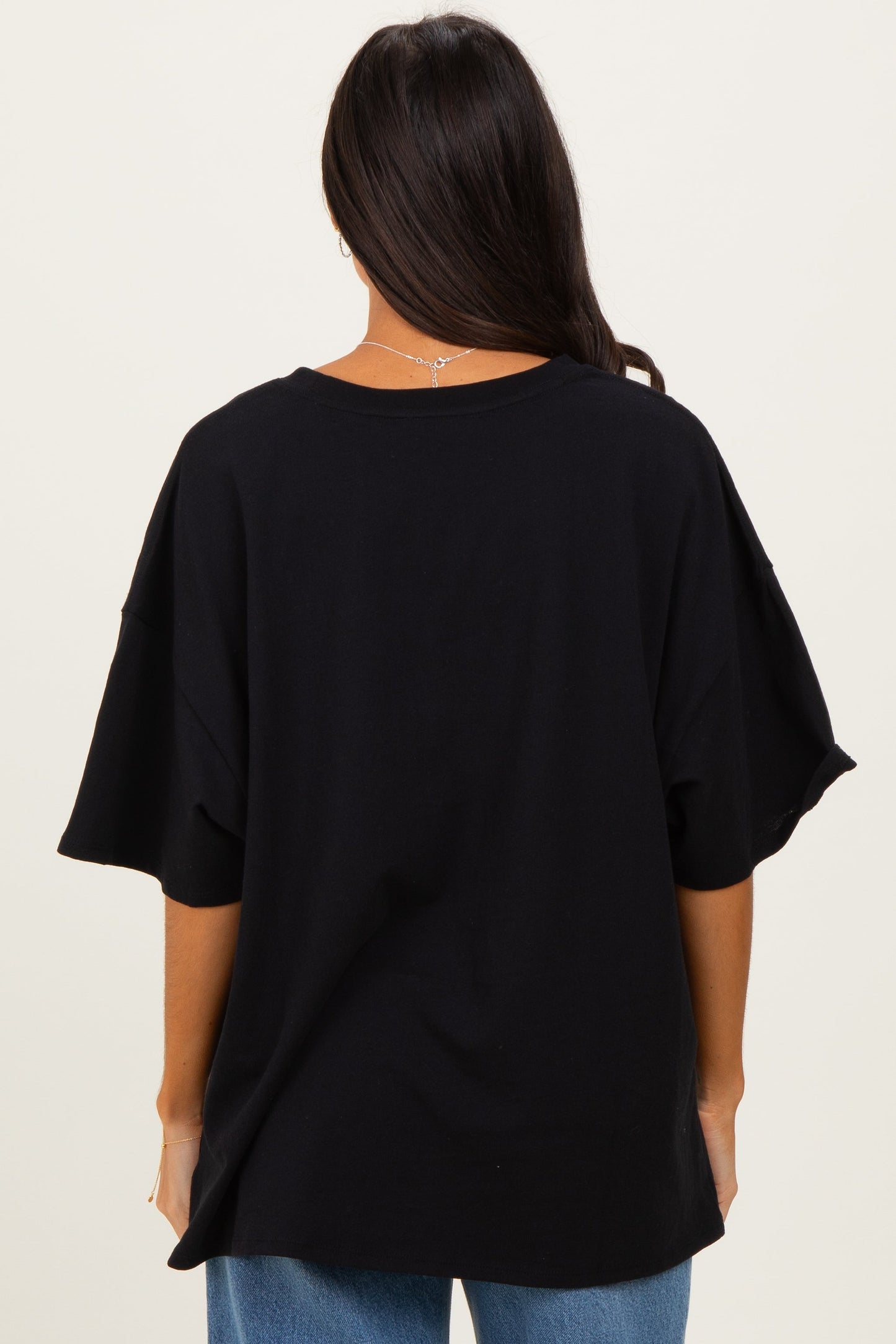 Black Cotton Oversized Tee