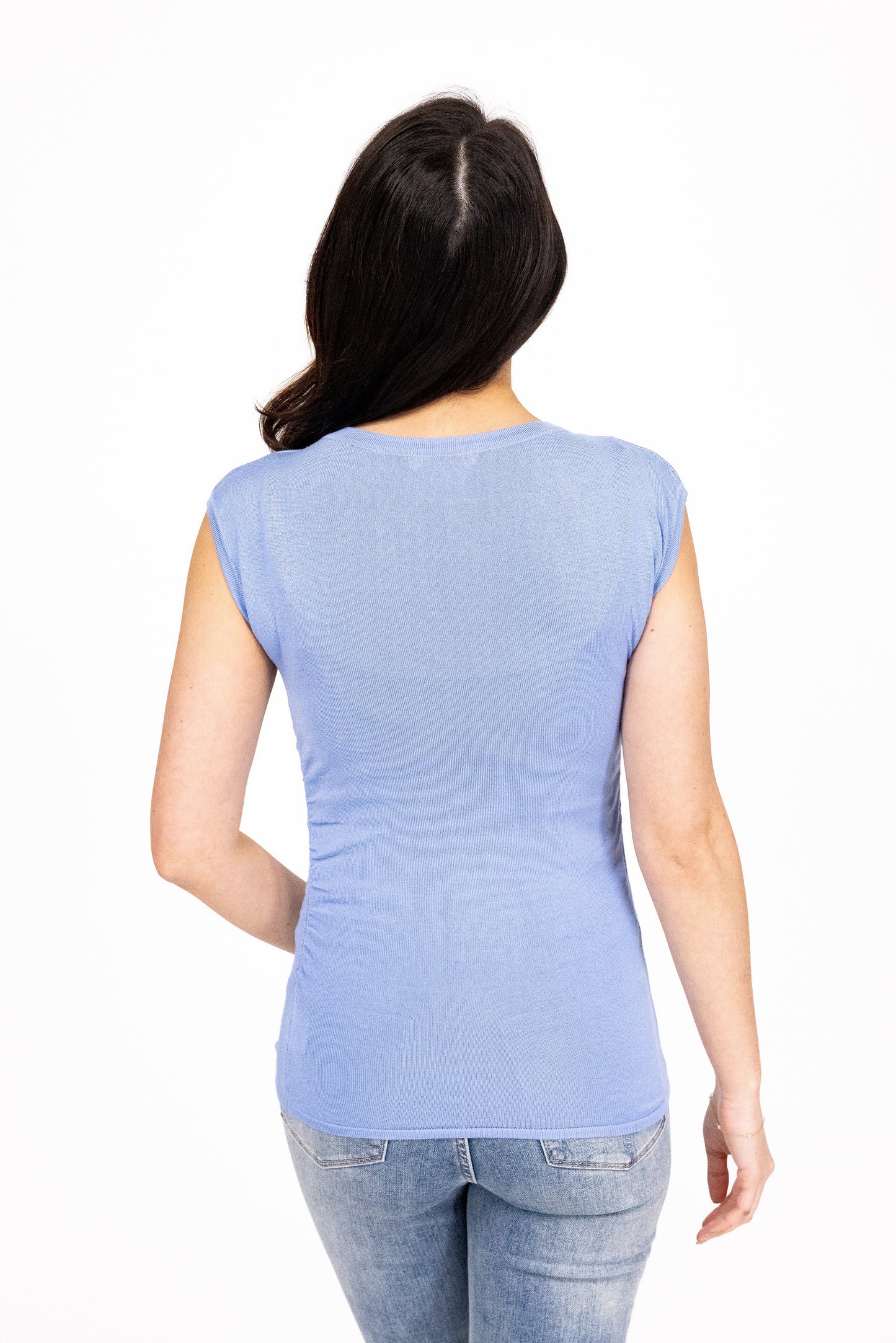Women's Side-Ruched Sleeveless Sweater