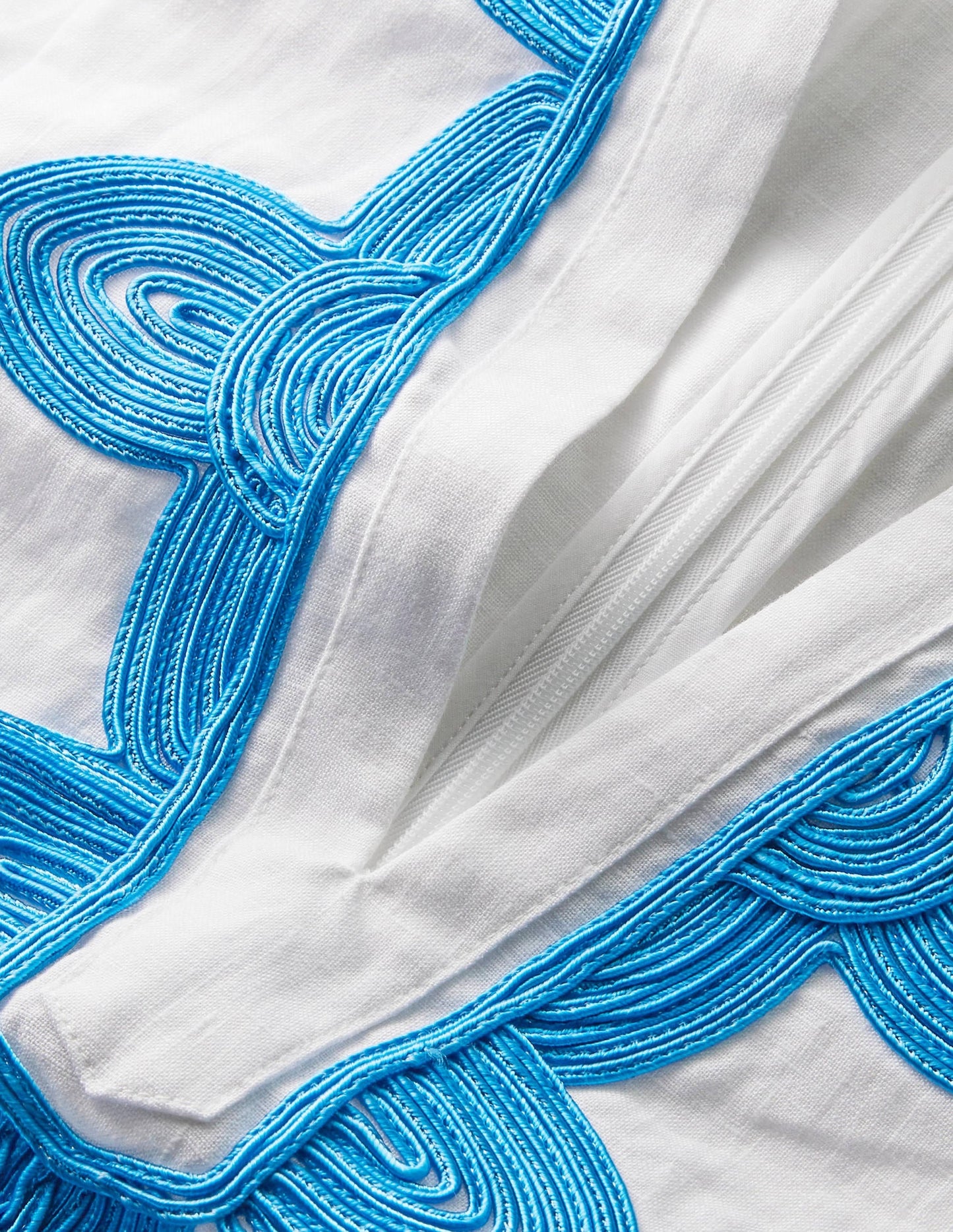 Bella Embroidered Romper-White/Moroccan Blue