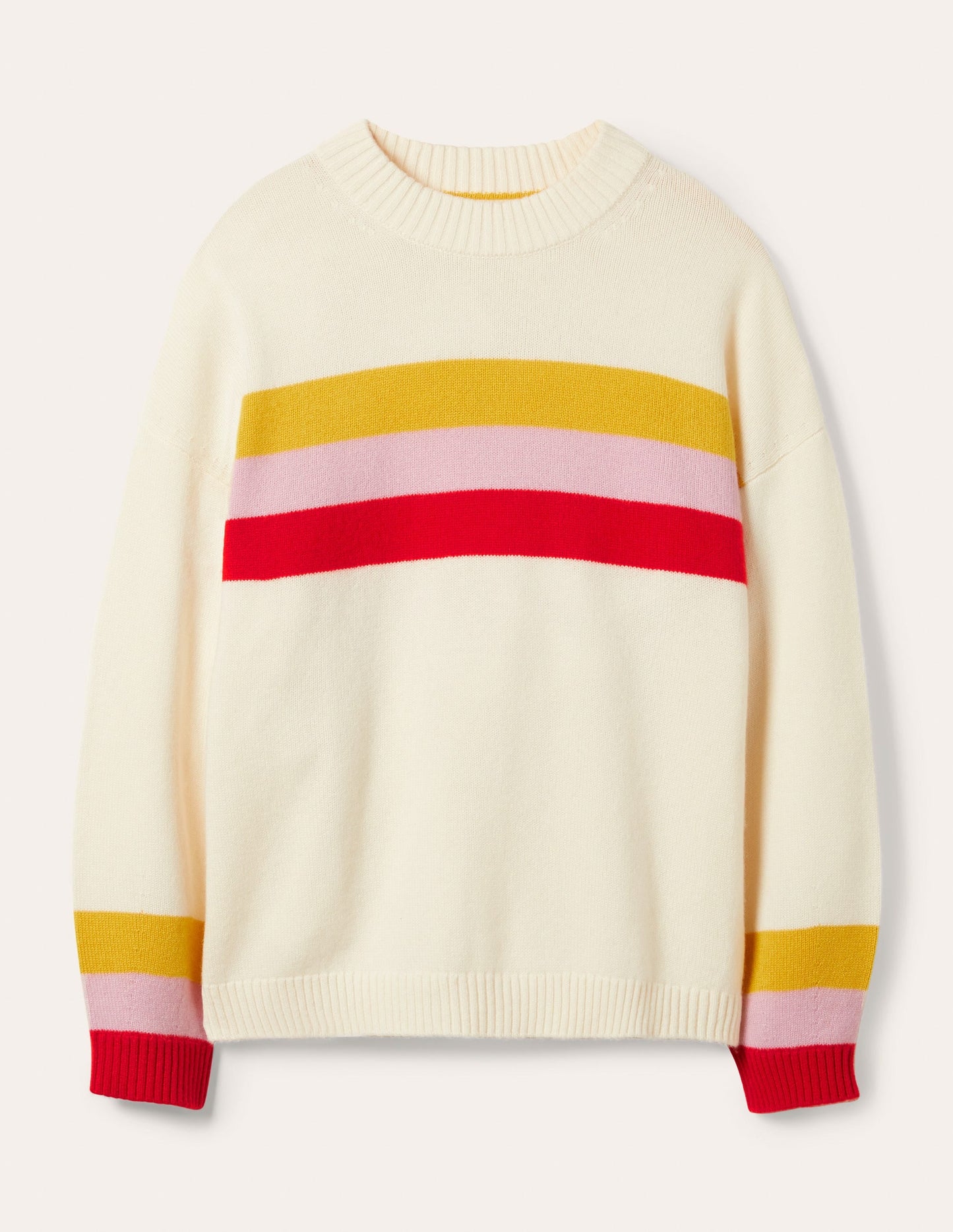 Bell Sleeve Cashmere Sweater-Ruby, Citrine Stripe