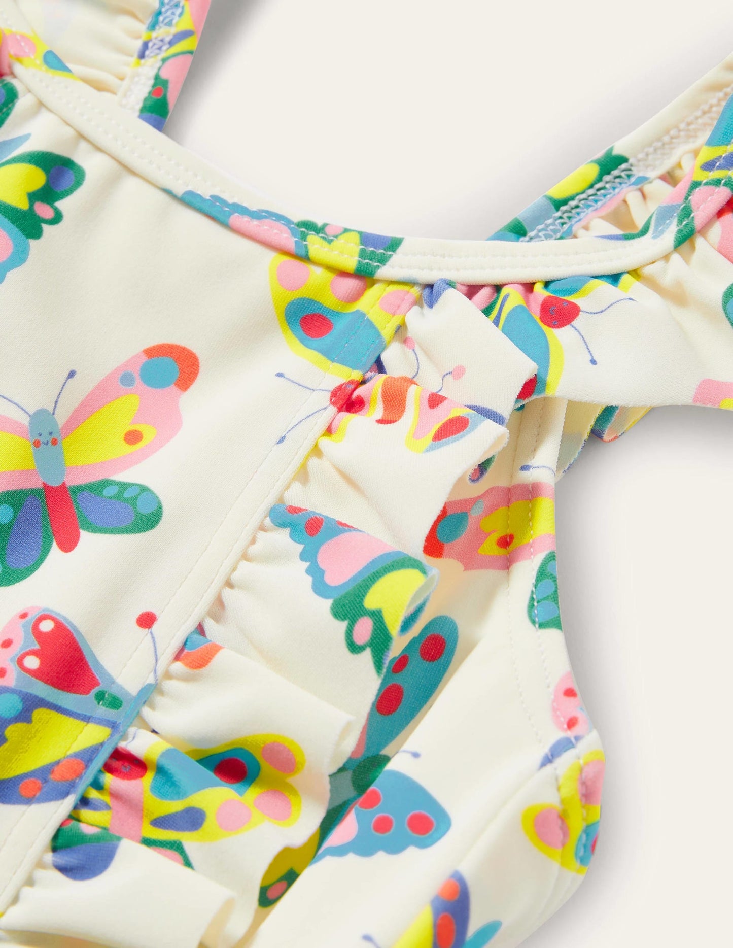 Bow Back Swimsuit-Ivory Butterflies