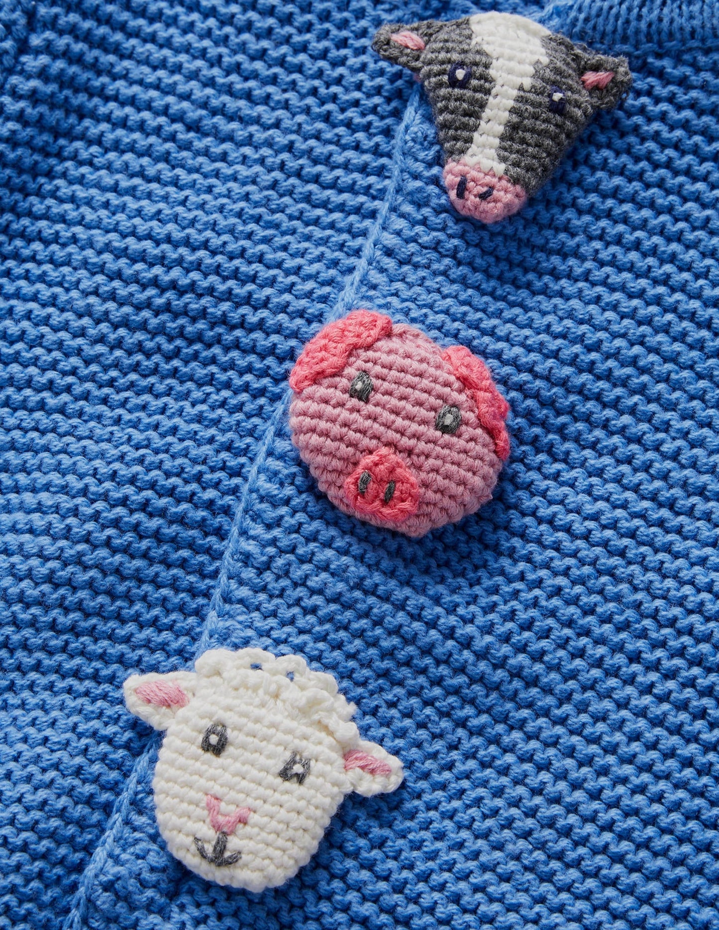 Blue Farm Animal Knitted Cardigan-Elizabethan Blue Farm Animal