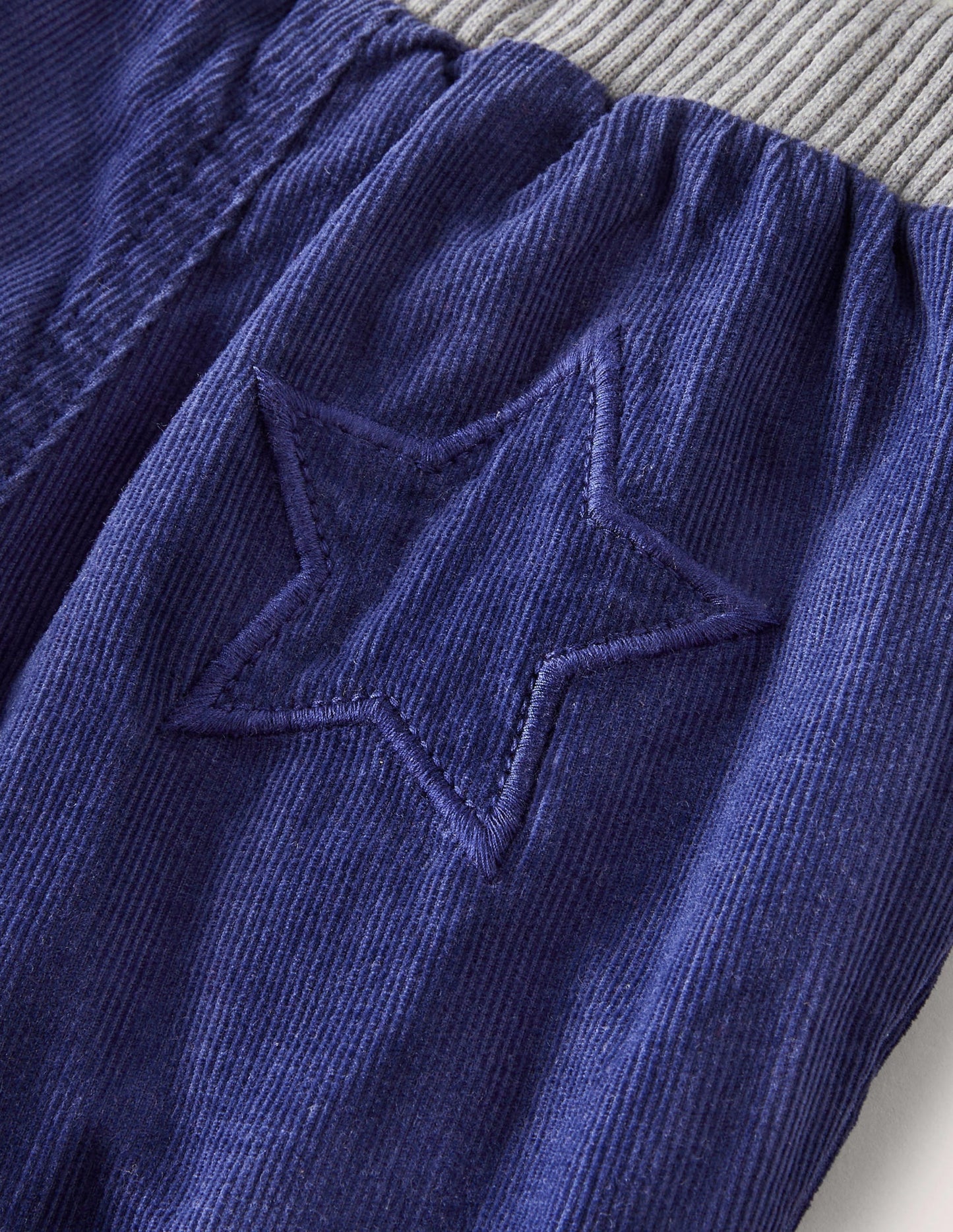 Blue Draw String Jersey-lined Corduroy Pants-Starboard Blue