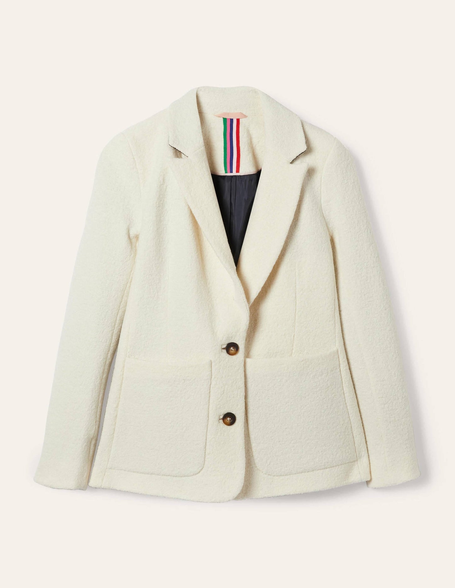 Bella Textured Wool Blazer-Ivory