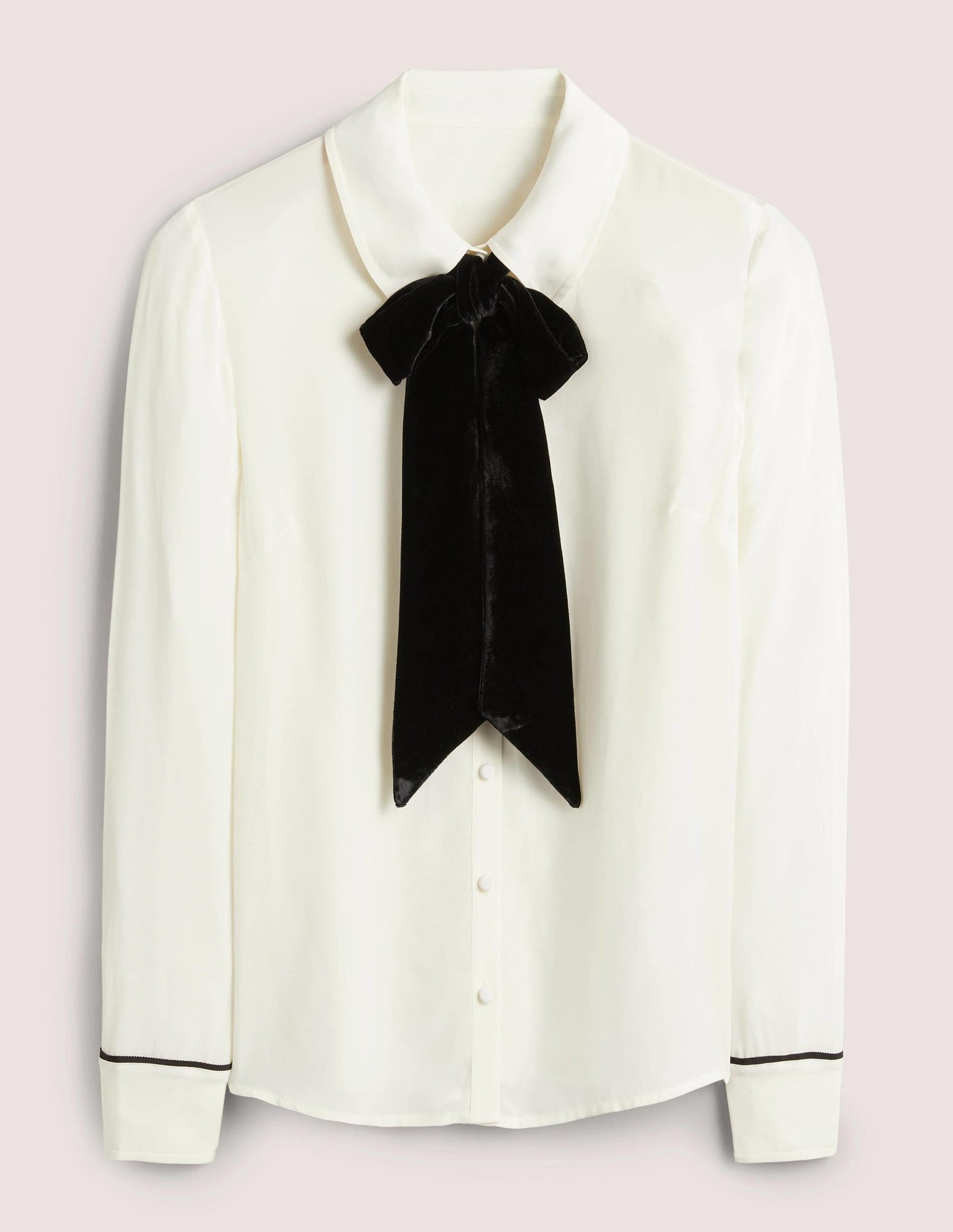 Bow Detail Classic Shirt-Ivory