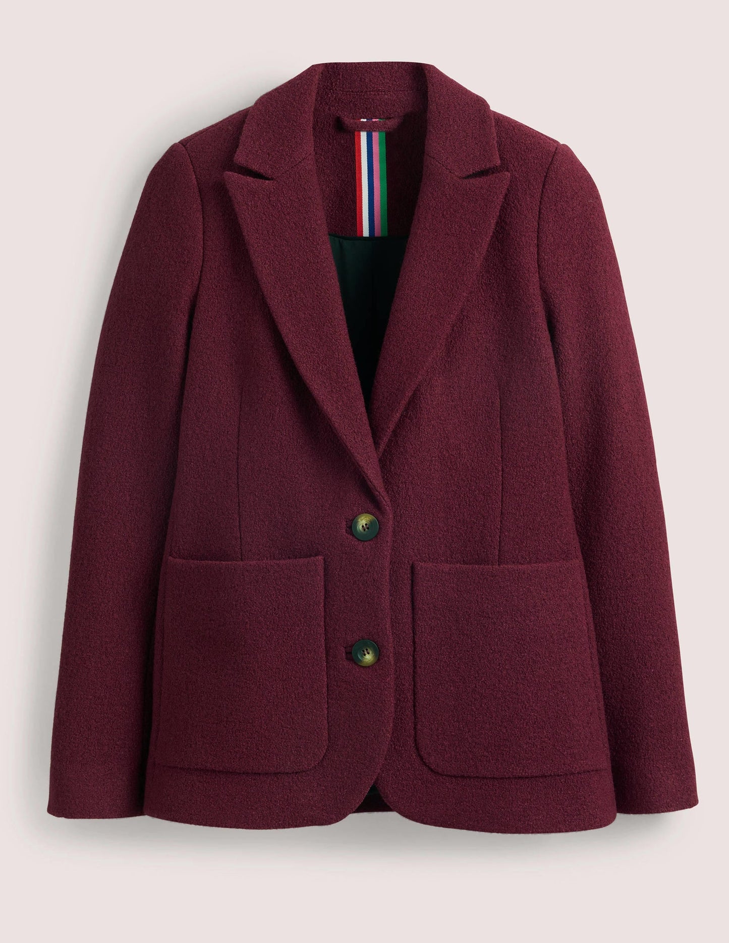 Bella Textured Wool Blazer-Mulled Wine