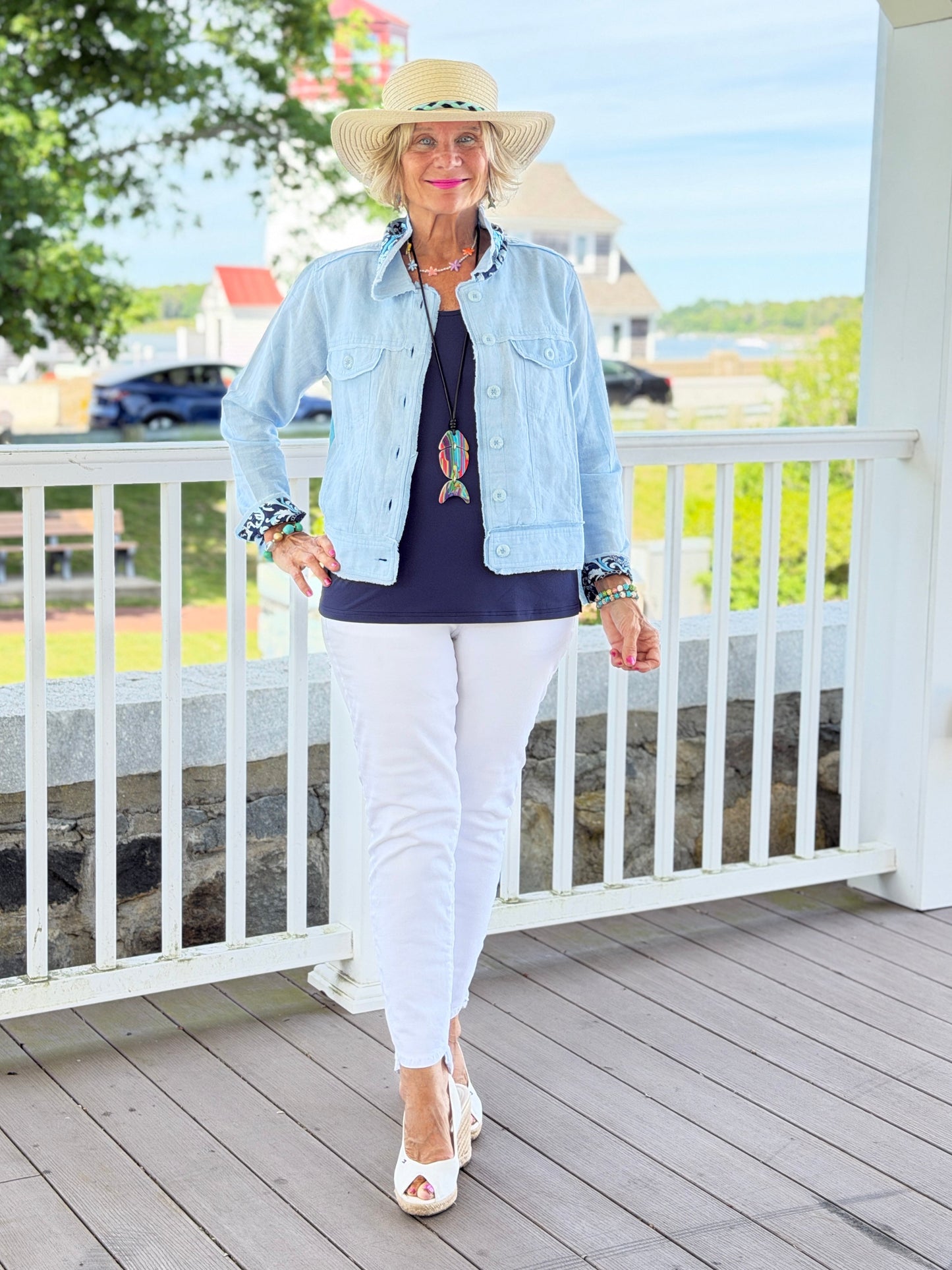 NAUTICAL CREST LINEN JACKET