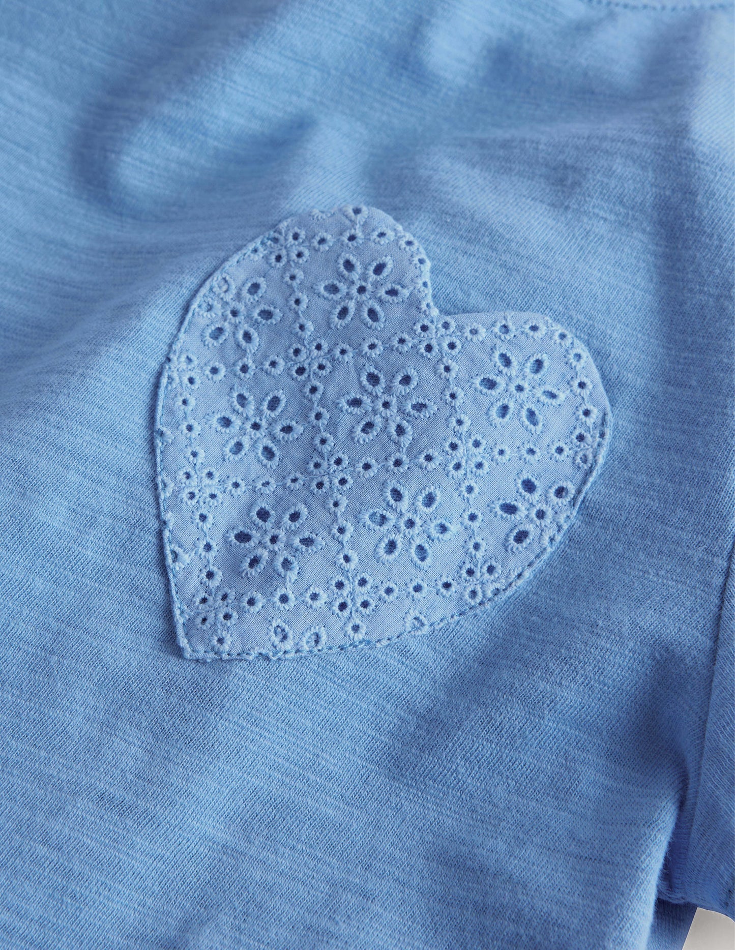 Broderie Pocket T-shirt-Vista Blue