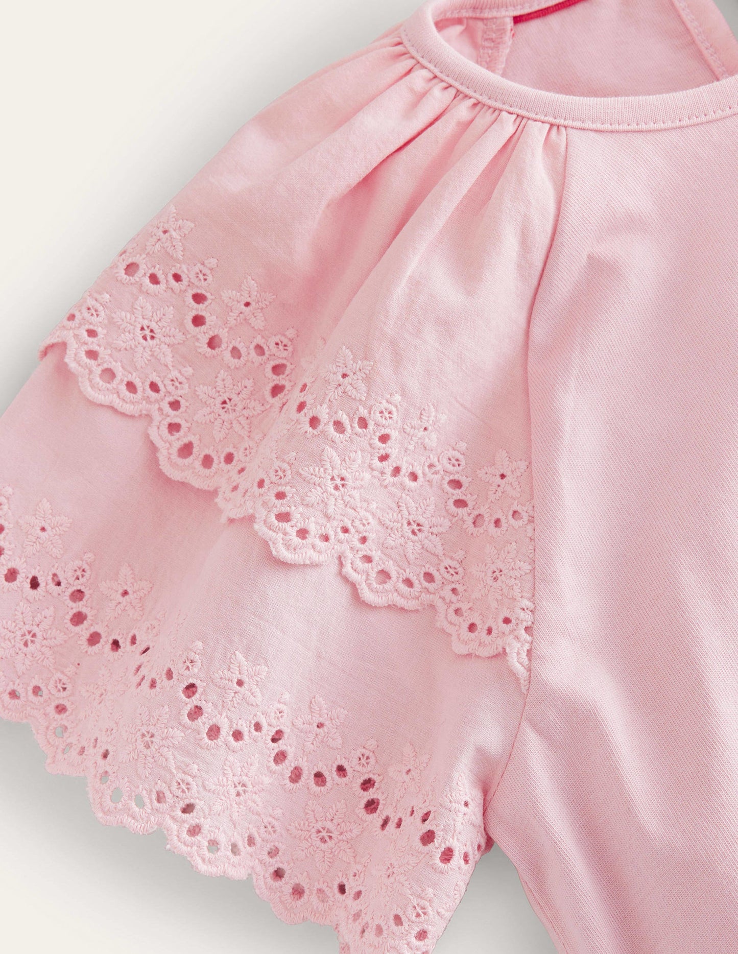 Broderie Mix T-shirt-Boto Pink