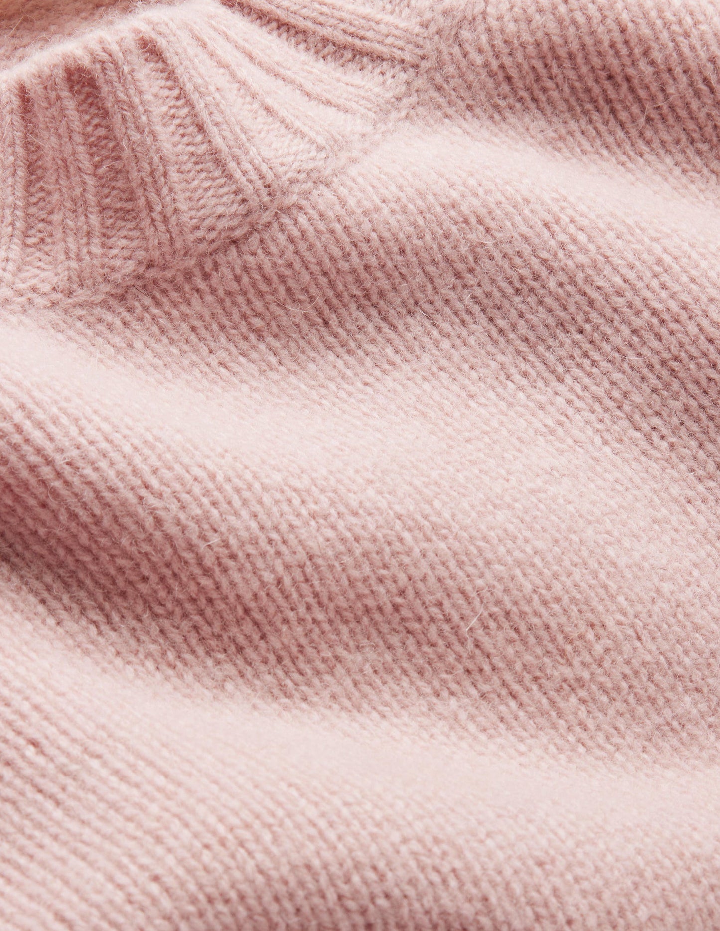 Brushed Wool Cropped Sweater-Chalky Pink