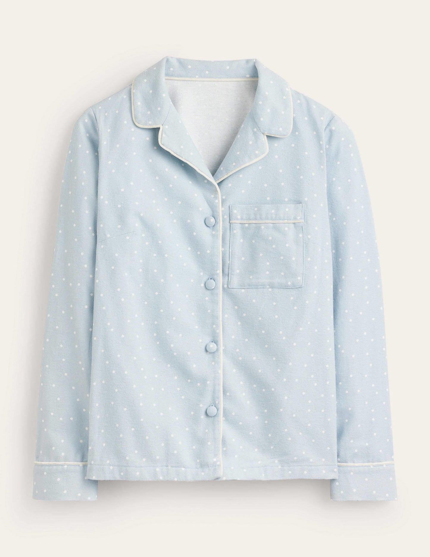 Brushed Cotton Pajama Shirt-Surf, Spaced Dotty