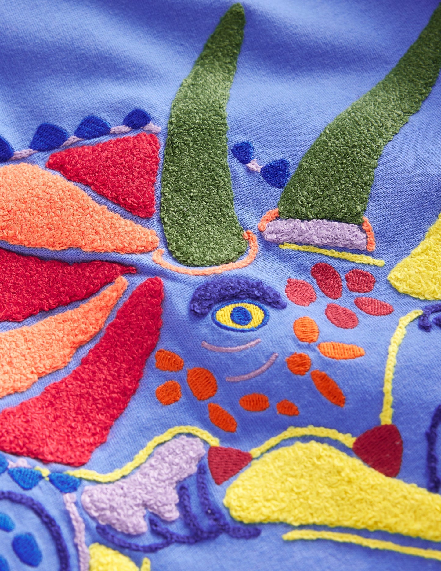 Boucle Detail Animal T-shirt-Surf Blue Dino