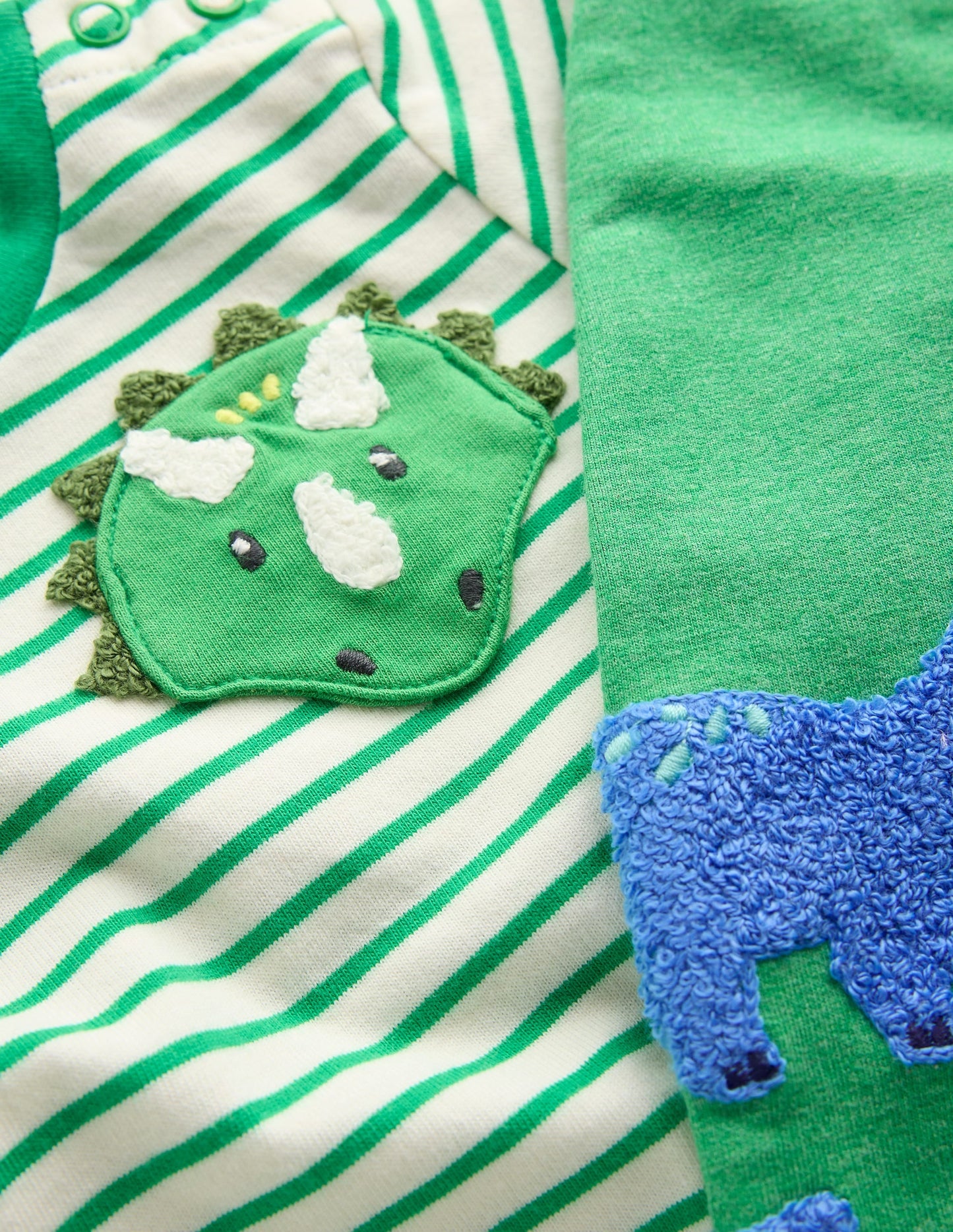 Bouclé Jersey Play Set-Soft Ivory and Sapling Green