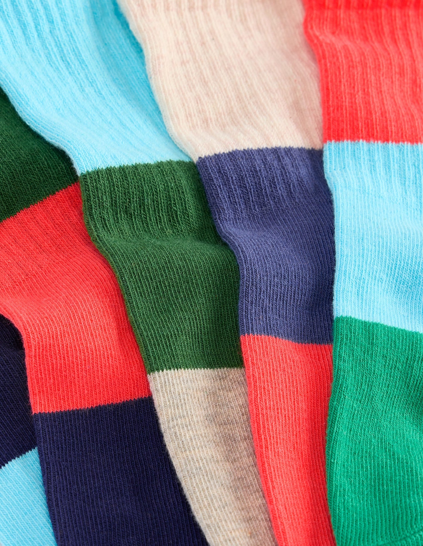 Boys Ribbed Socks 5 Pack-Colour Block