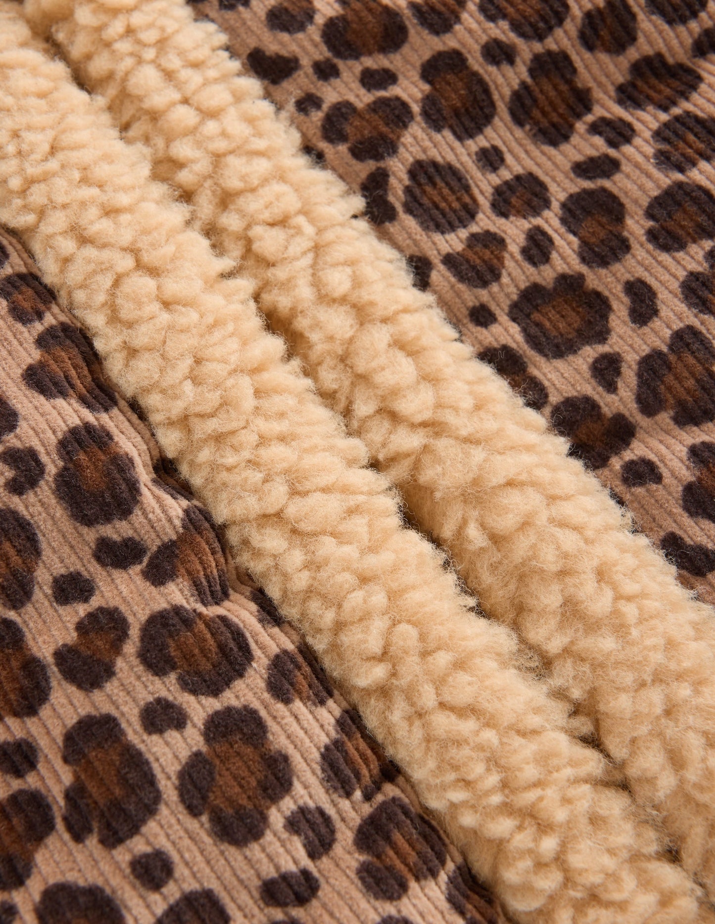 Borg Trim Vest-Brown Leopard
