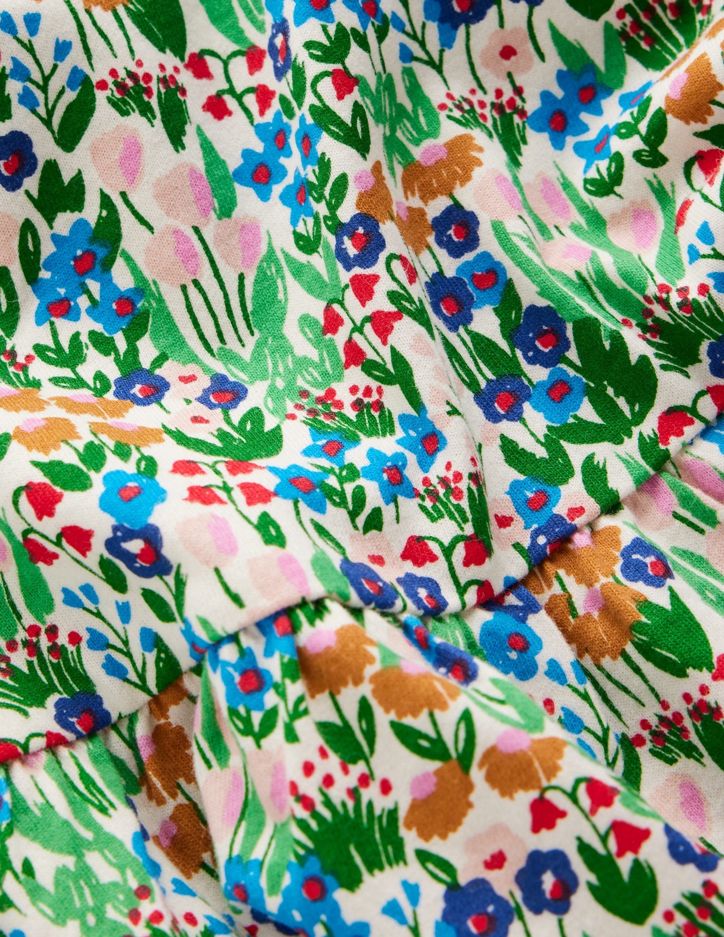 Blouson Sleeve Jersey Dress-Kingfisher Spring Flowerbed