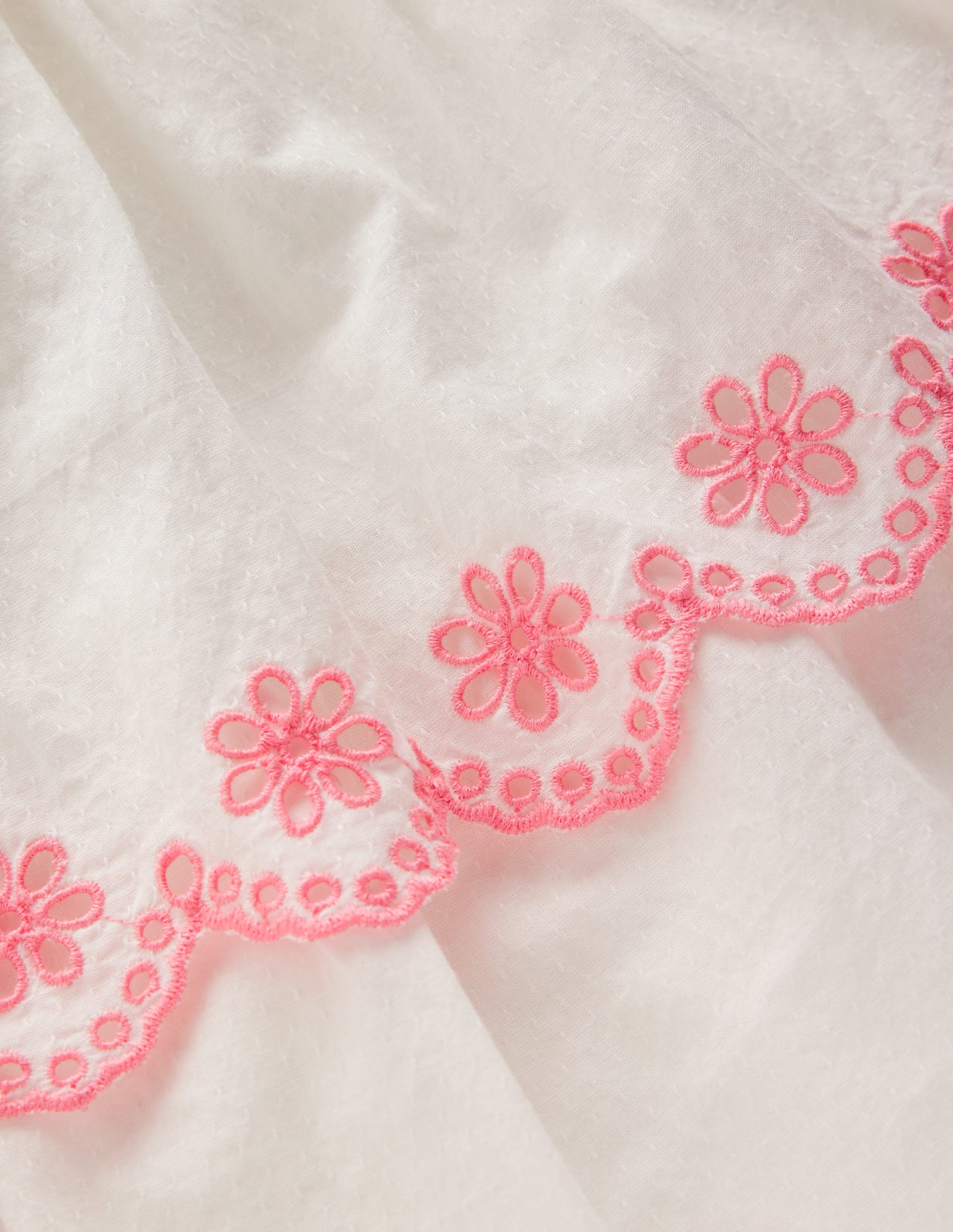 Broderie Rara Jersey Dress-Soft Ivory/ Salmon Pink