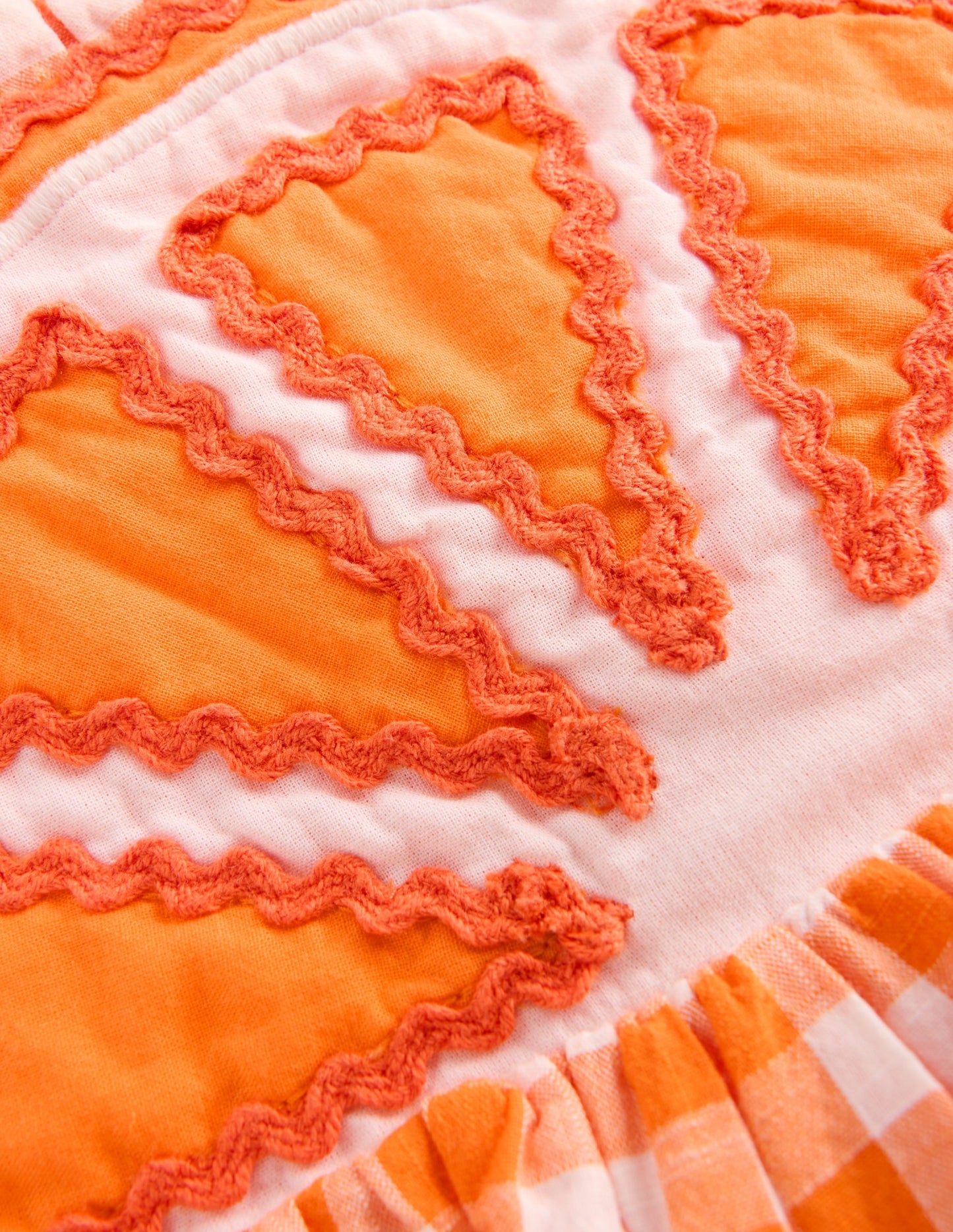 Bubble Romper-Orange Gingham