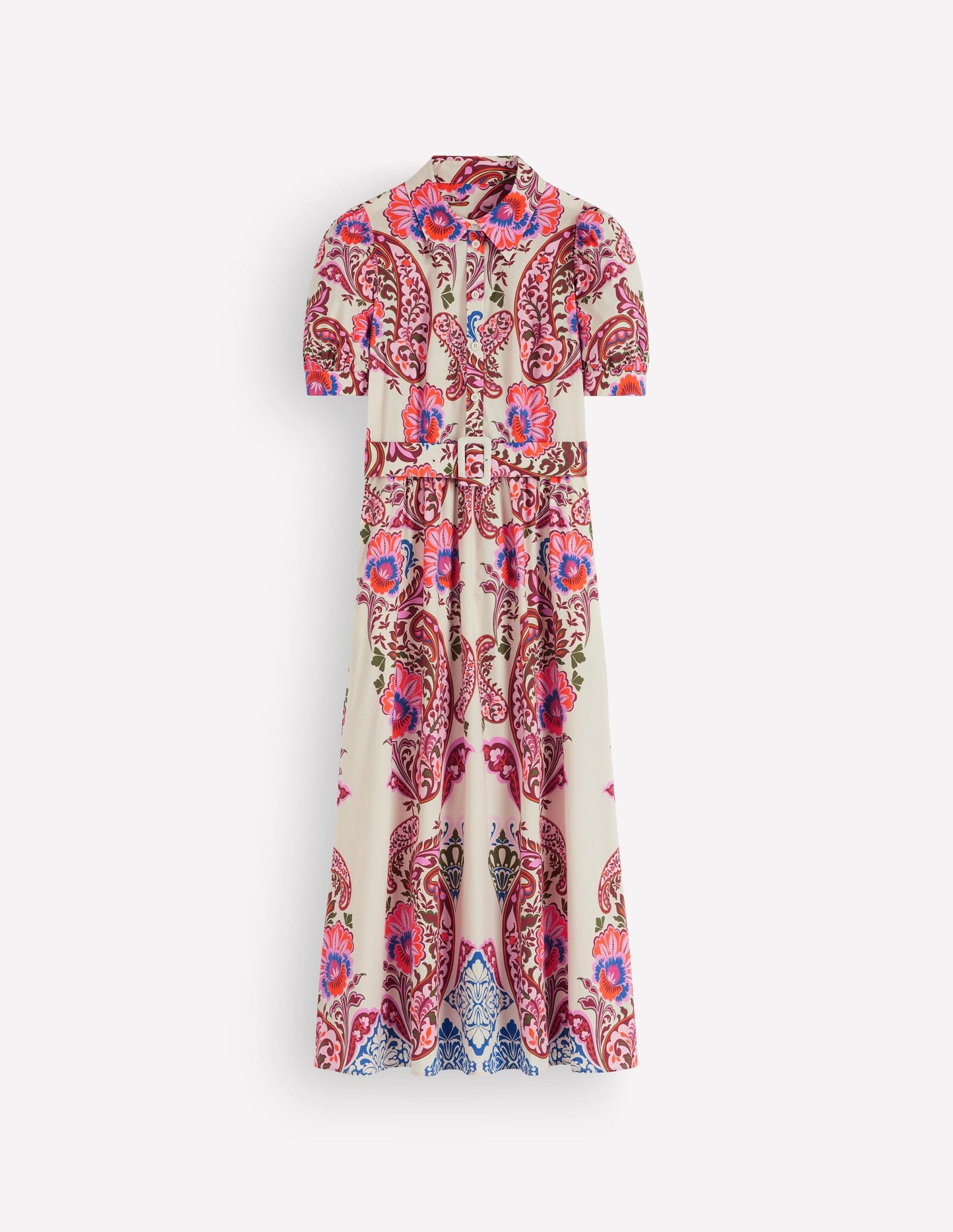 Belted Cotton Midi Dress-Multi, Bohemia Dream