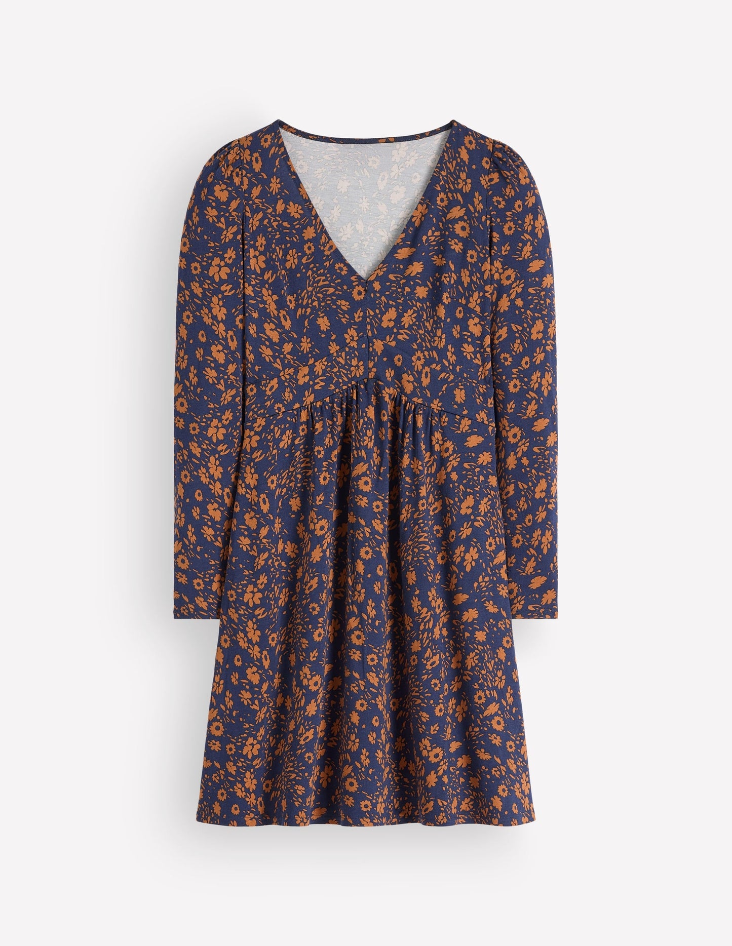 Briony Jersey Short Dress-French Navy, Scattered Flora