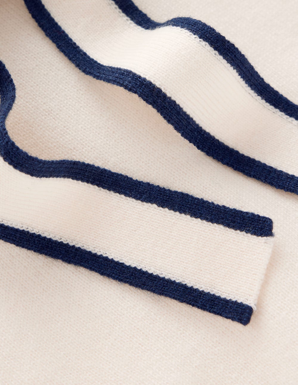 Bow Neck Knitted T-shirt-Ivory