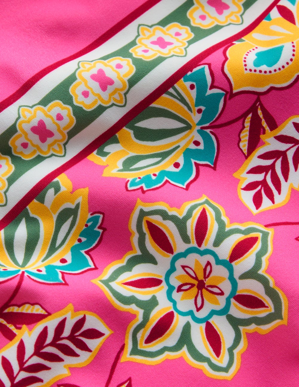 Bow Tie Shoulder Swimsuit-Sangria Sunset, Blossom