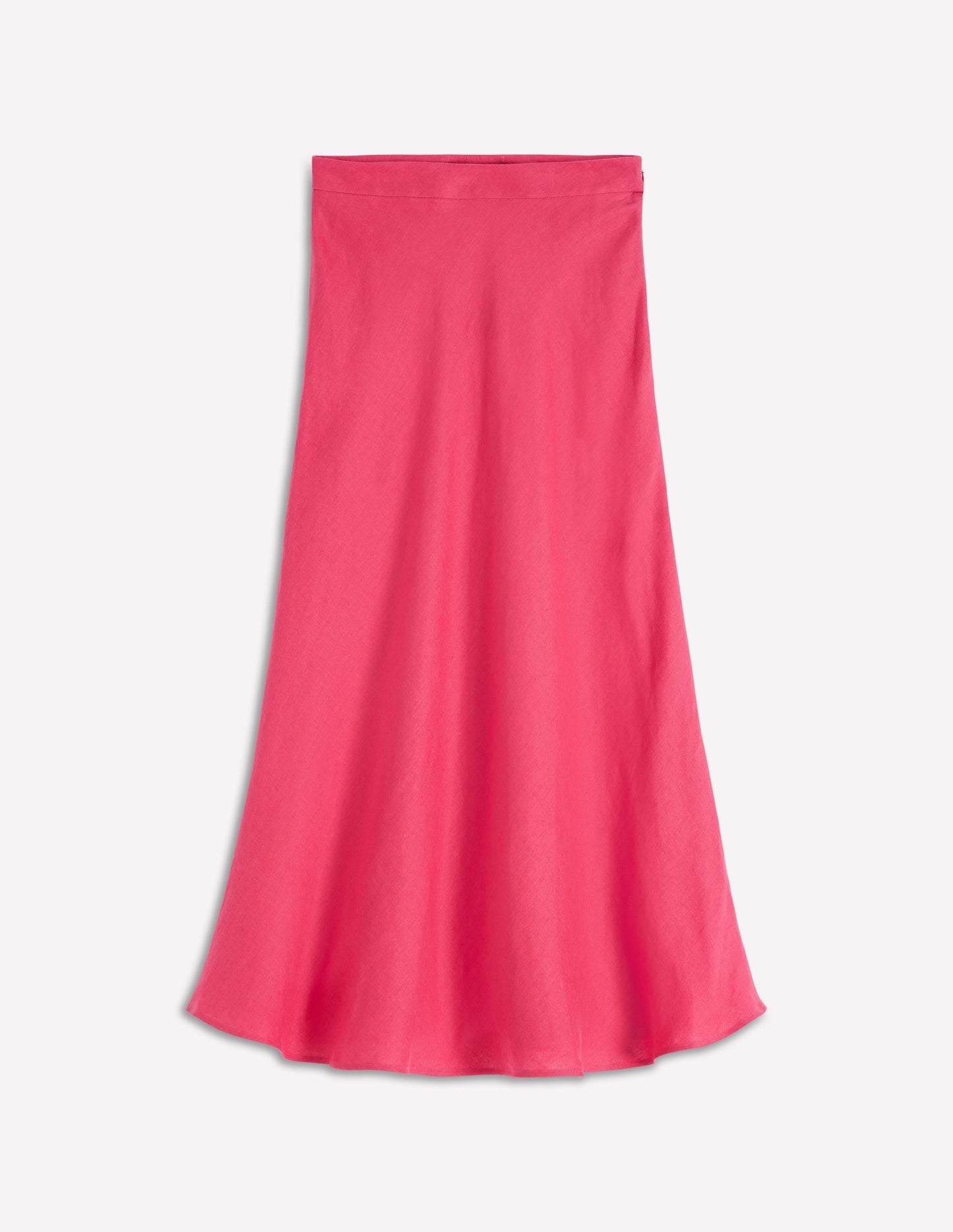 Bias Cut Linen Slip Skirt-Cherry Blush