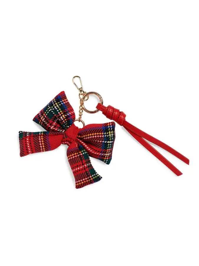 PLAID BOW BAG CHARM/KEY RING