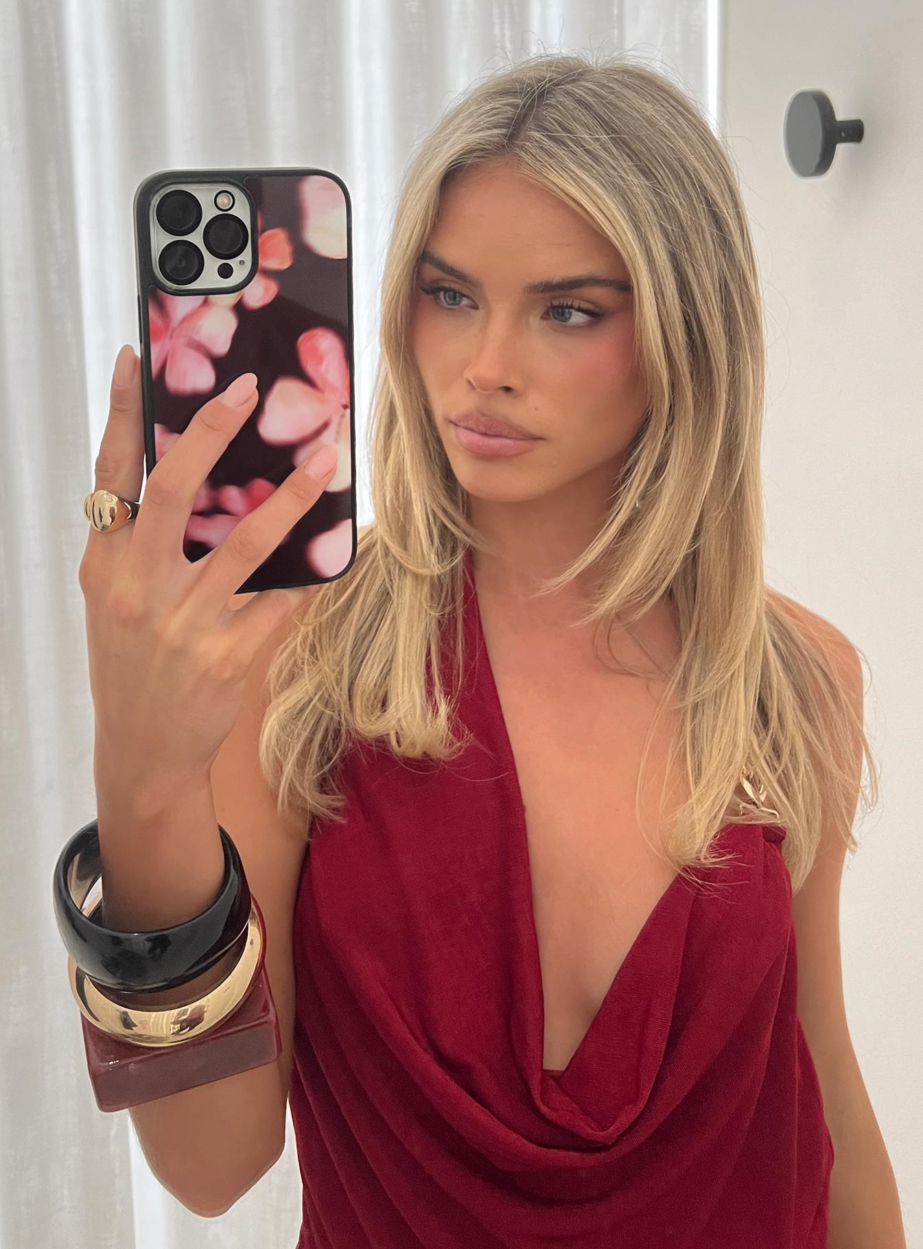 Just For Fun iPhone Case Burgundy Floral