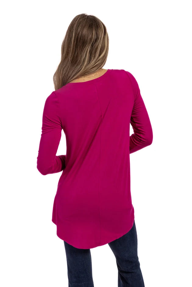 World Women's Classic Hi-Lo Long Sleeve Top