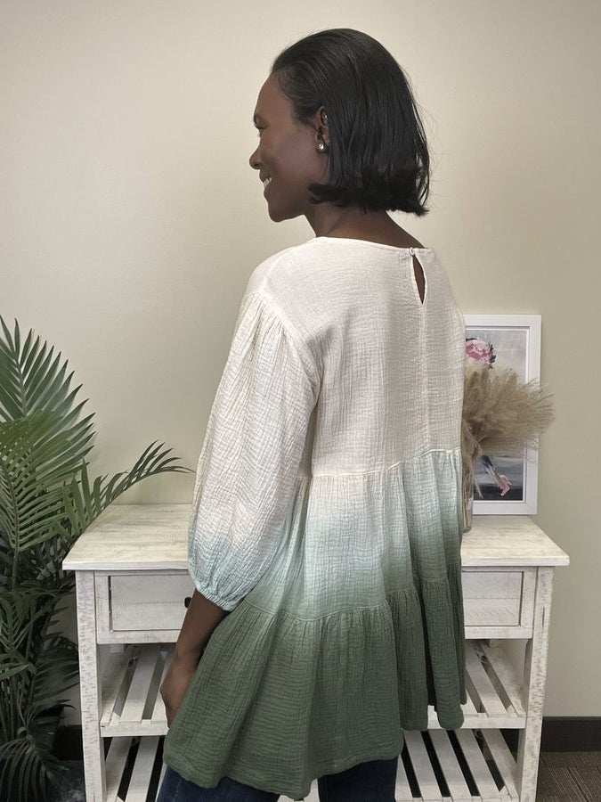 Watch The Sunset Women's Ombre Short Sleeve Top