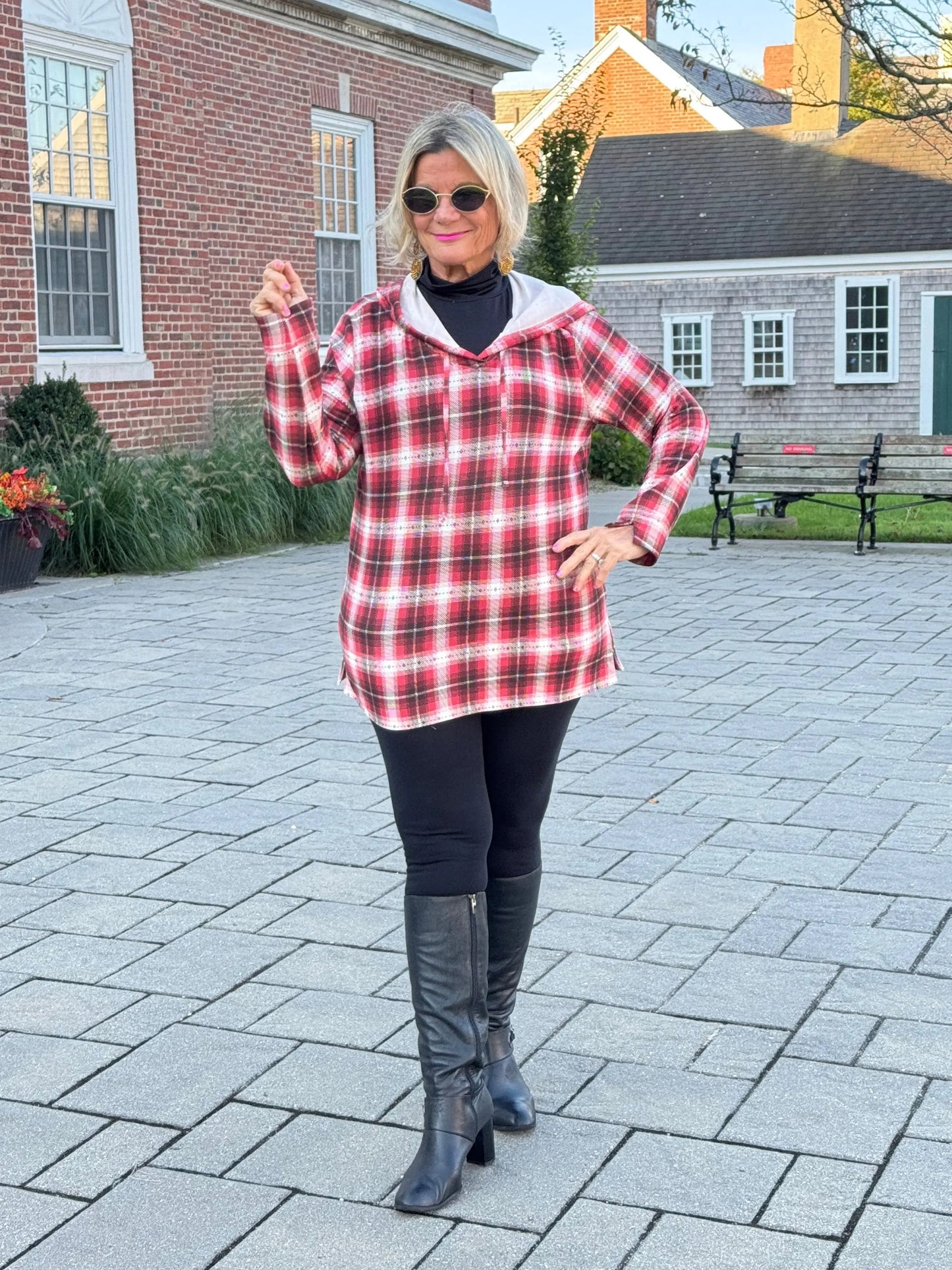 Rust Plaid Fall Day Hoodie