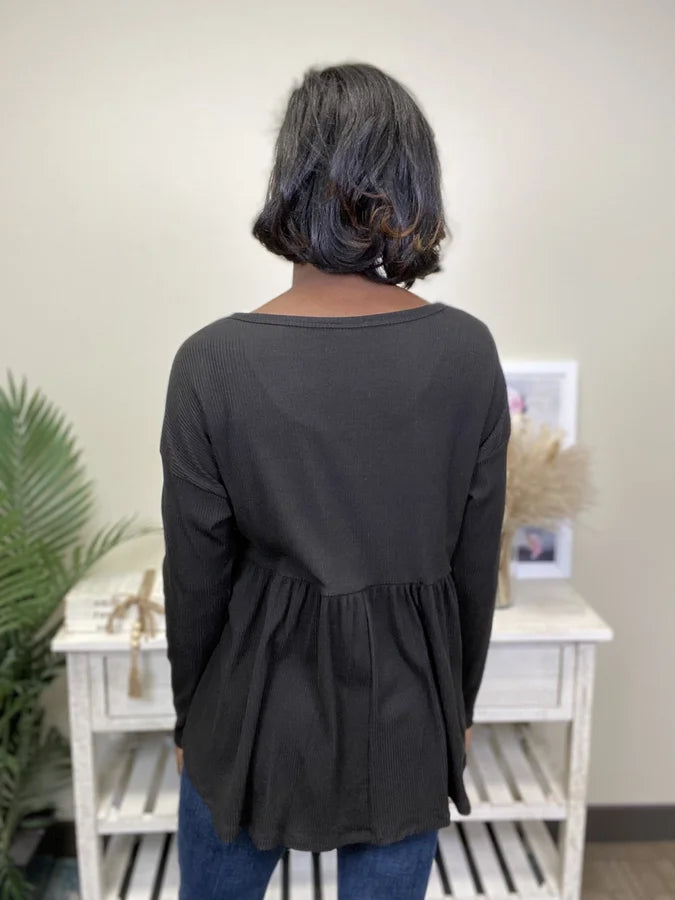Super Fine Women's Baby Doll Long Sleeve Top