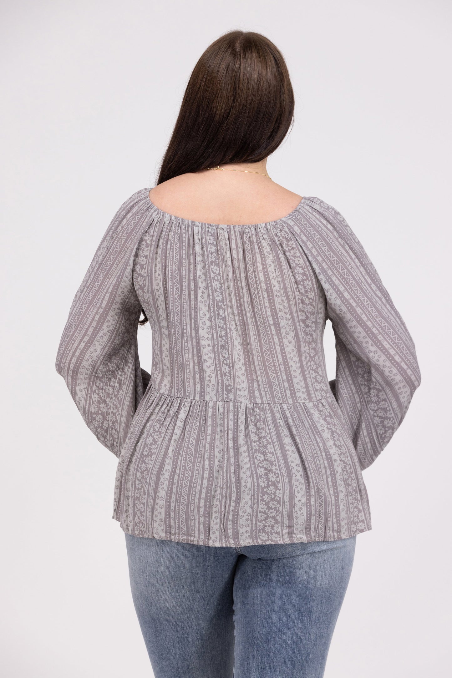 Looking Pretty Women's Lightweight Babydoll Long Sleeve Top