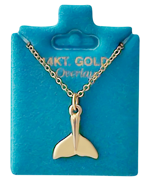 Made In USA Mini Whale Tail Necklace Gold or Silver