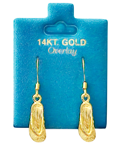 Made In USA Flip Flop Dangle Earrings Gold or Silver