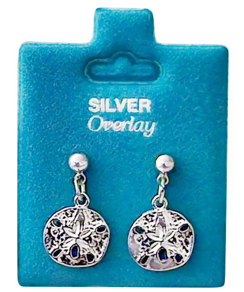 Made in USA Mini Sand Dollar Drop Earrings Gold or Silver