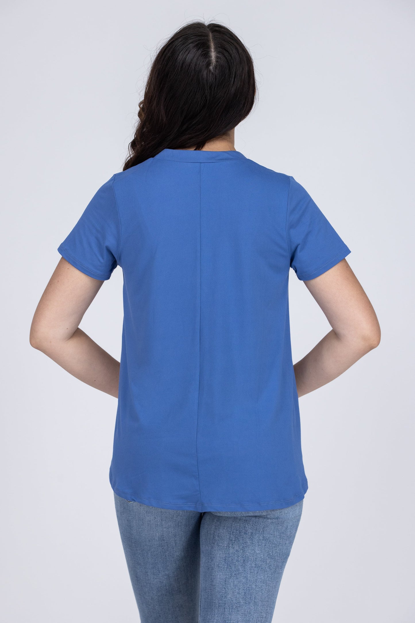 For Good Women's Sporty 3/4 Button Up Short Sleeve Top