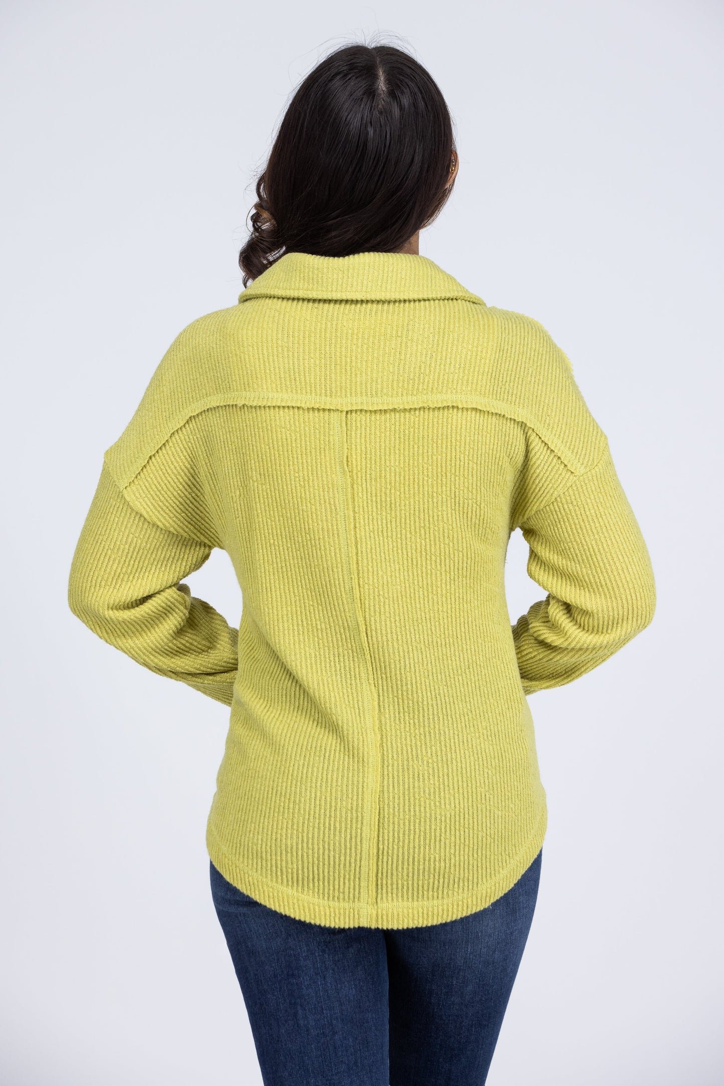 Margaritas and Bonfires Women's Quarter Button Ribbed Long Sleeve Top
