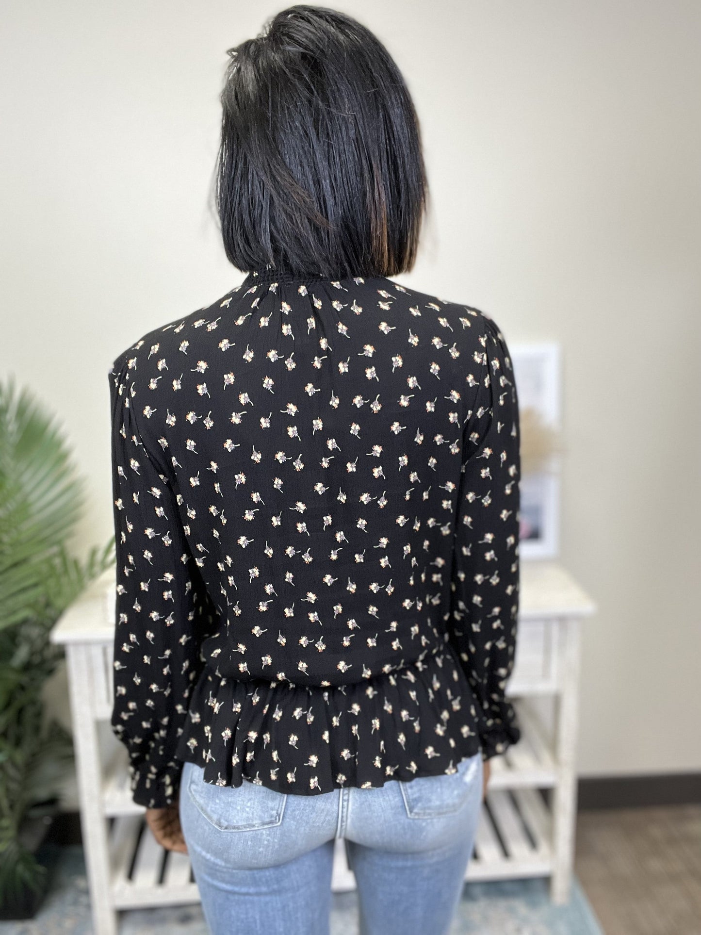 Fun Floral Women's Puff Long Sleeve Top