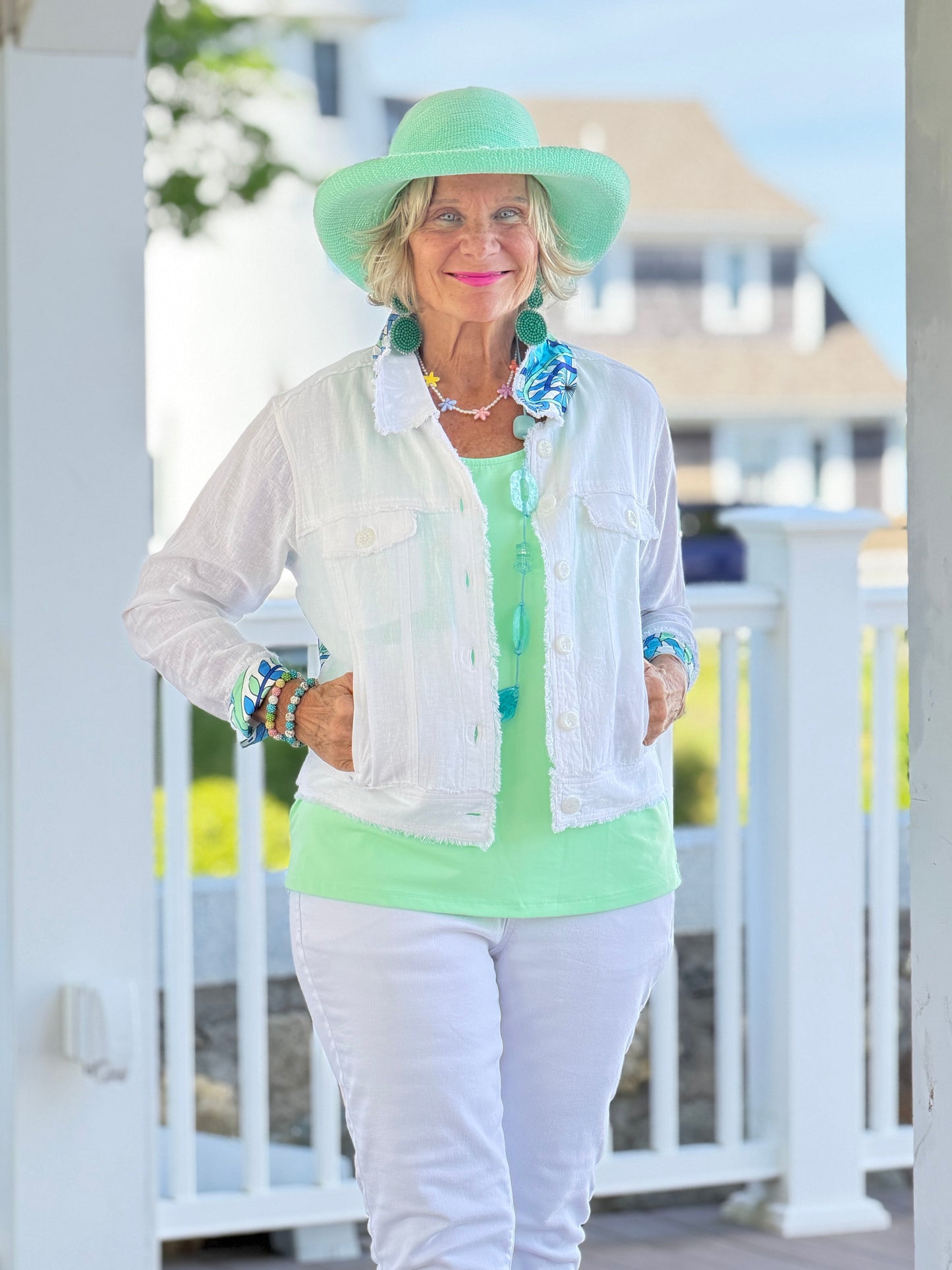 MINT MOSAIC LINEN JACKET