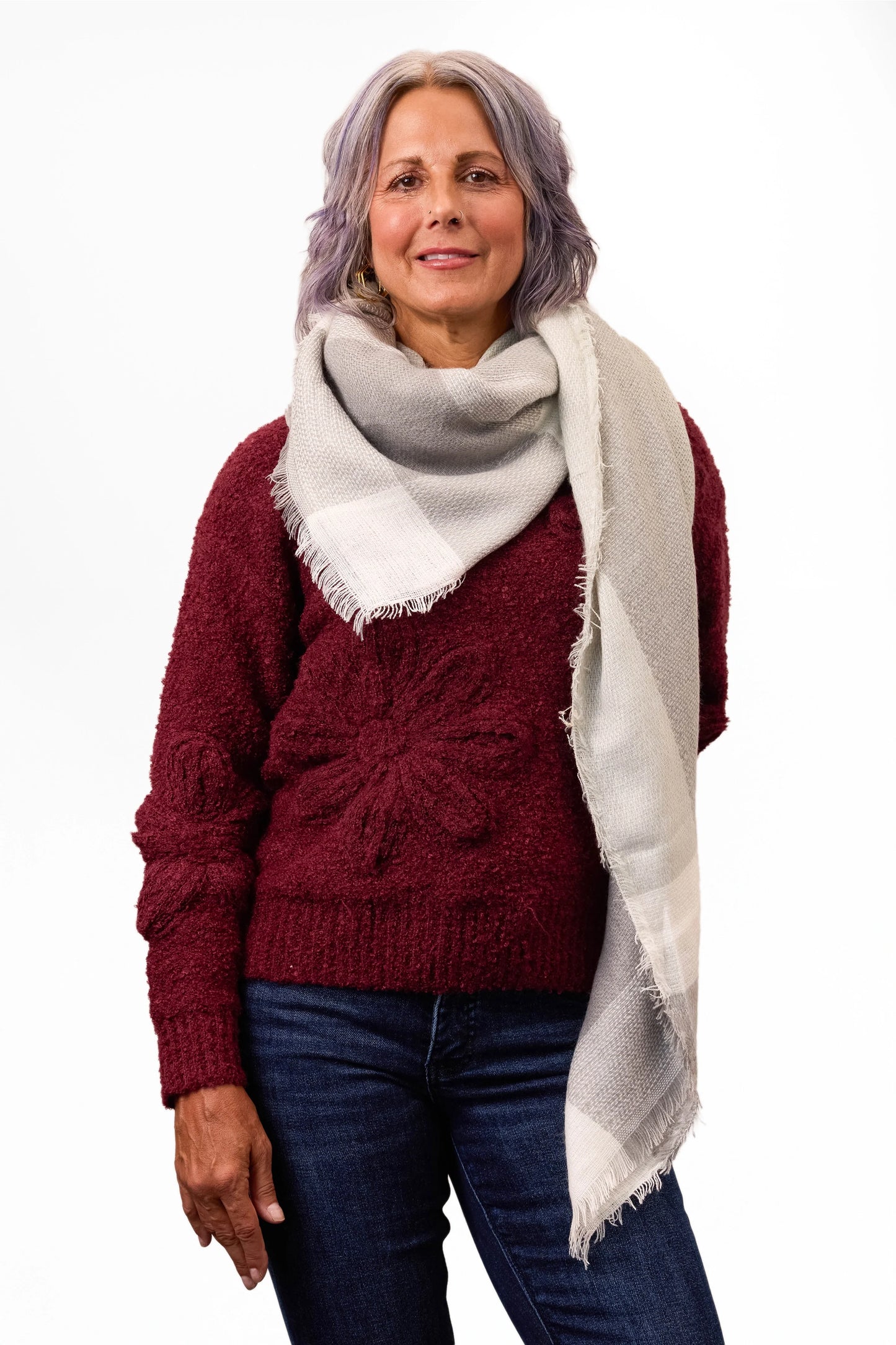 ALB Custom Women's Plaid Woven Scarf