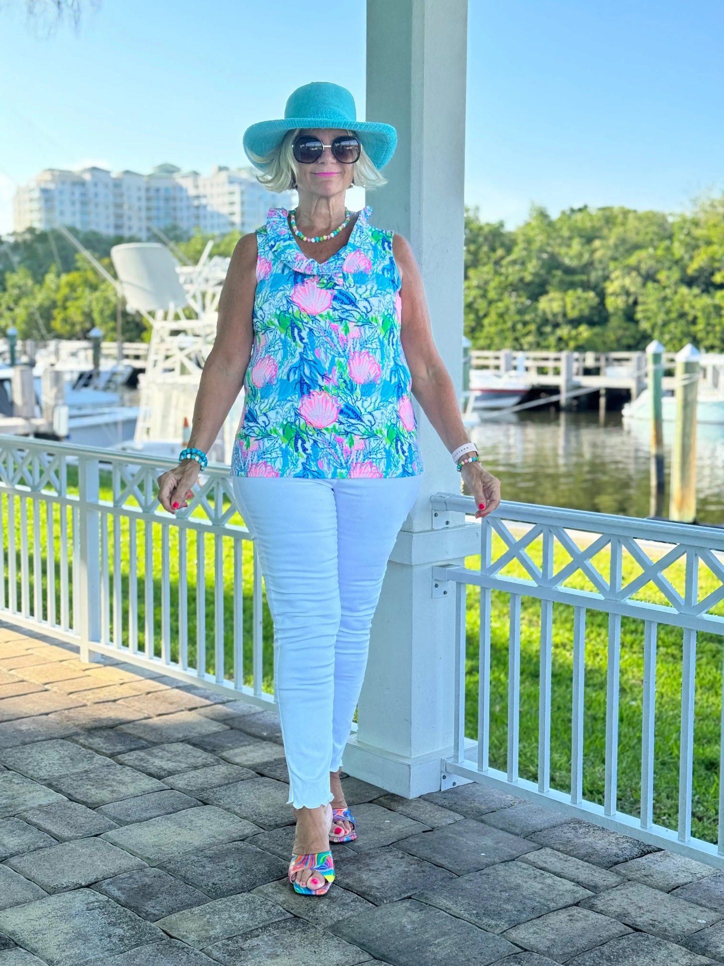 SEASHELL BEACH SLEEVELESS RUFFLE