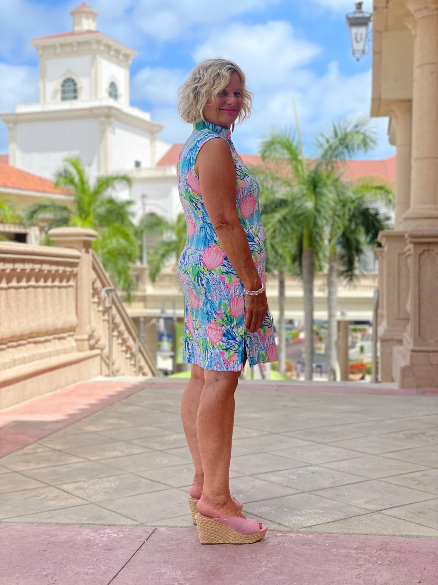 SEASHELL BEACH COLLAR DRESS
