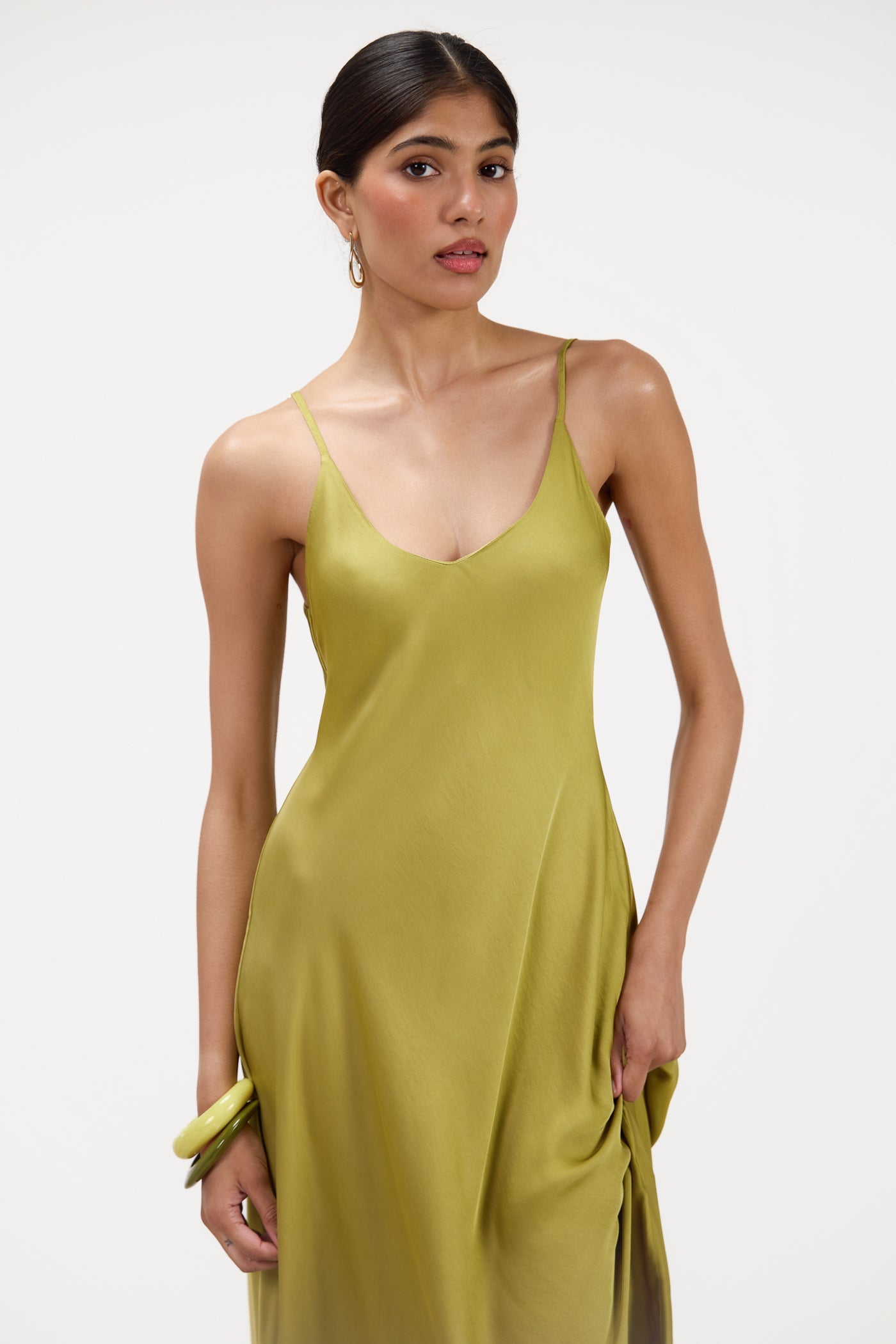 Anne Satin Slip Dress | Fern