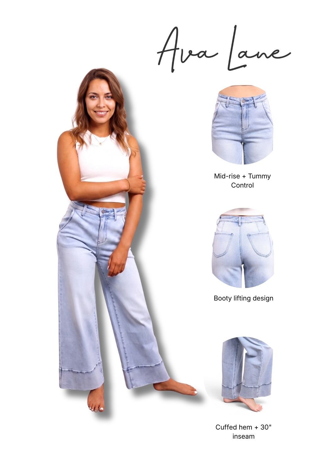The Lynn High-Rise Booty Lifting Wide Leg Jeans
