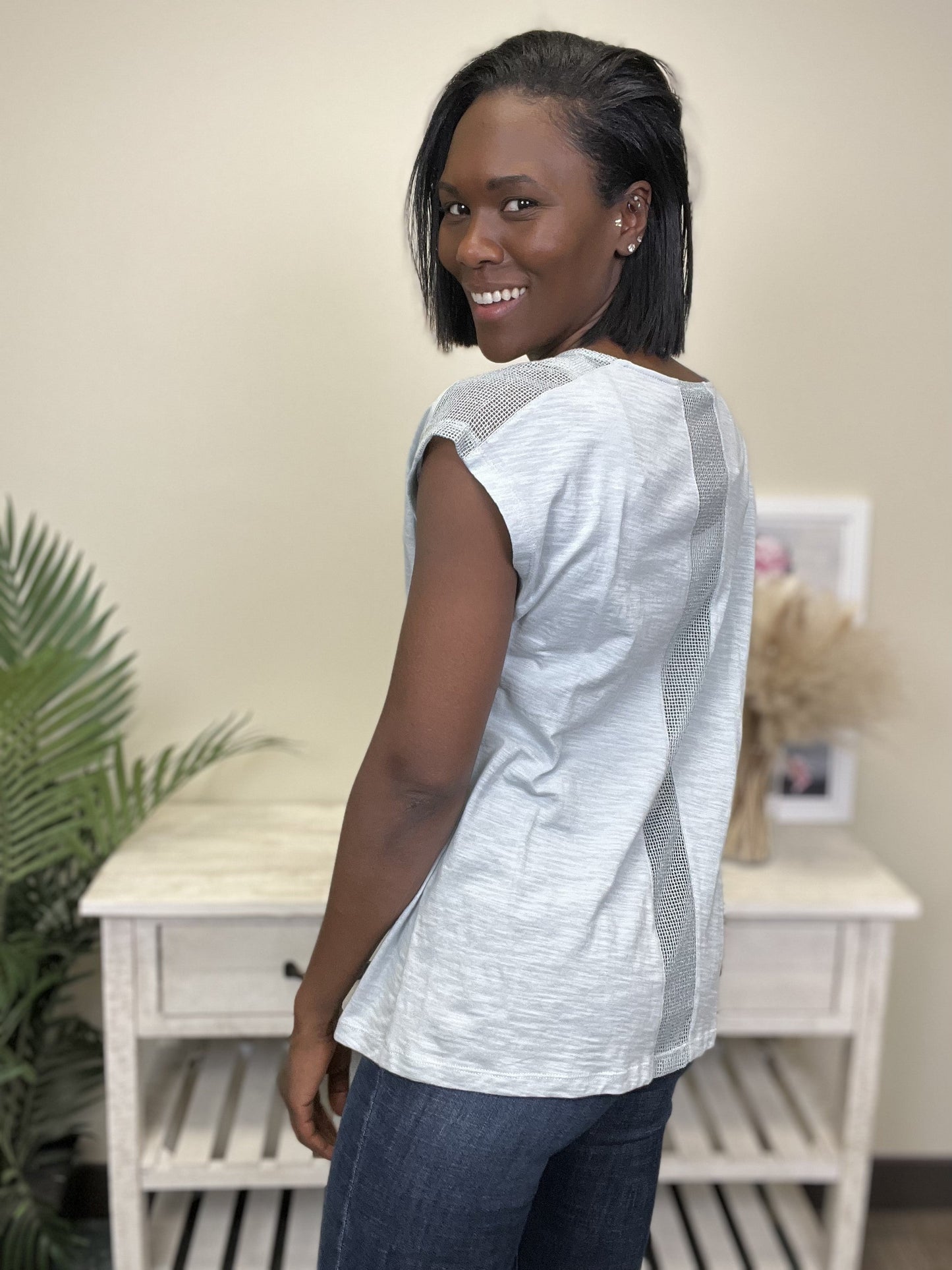 Broken Arrow Women's Mesh Layering Short Sleeve Top