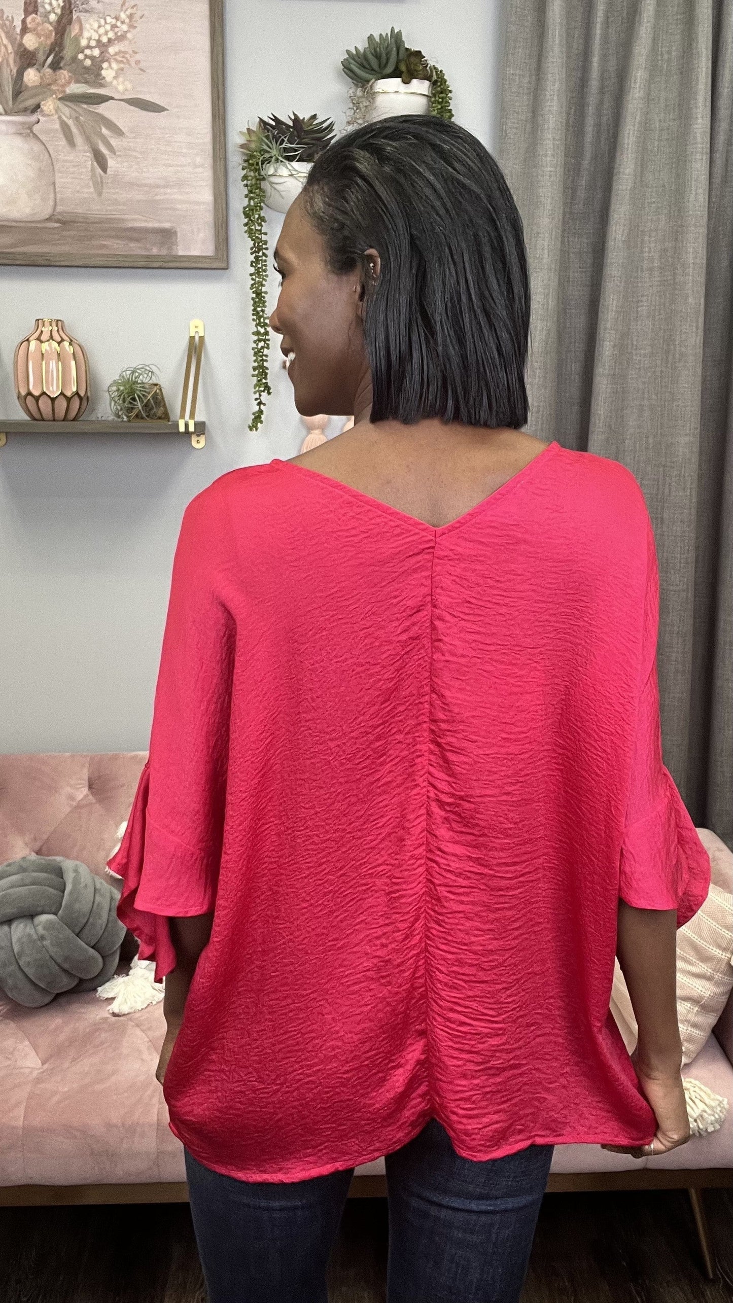 Time To Flow Women's Loose Fit Satin Short Sleeve Top